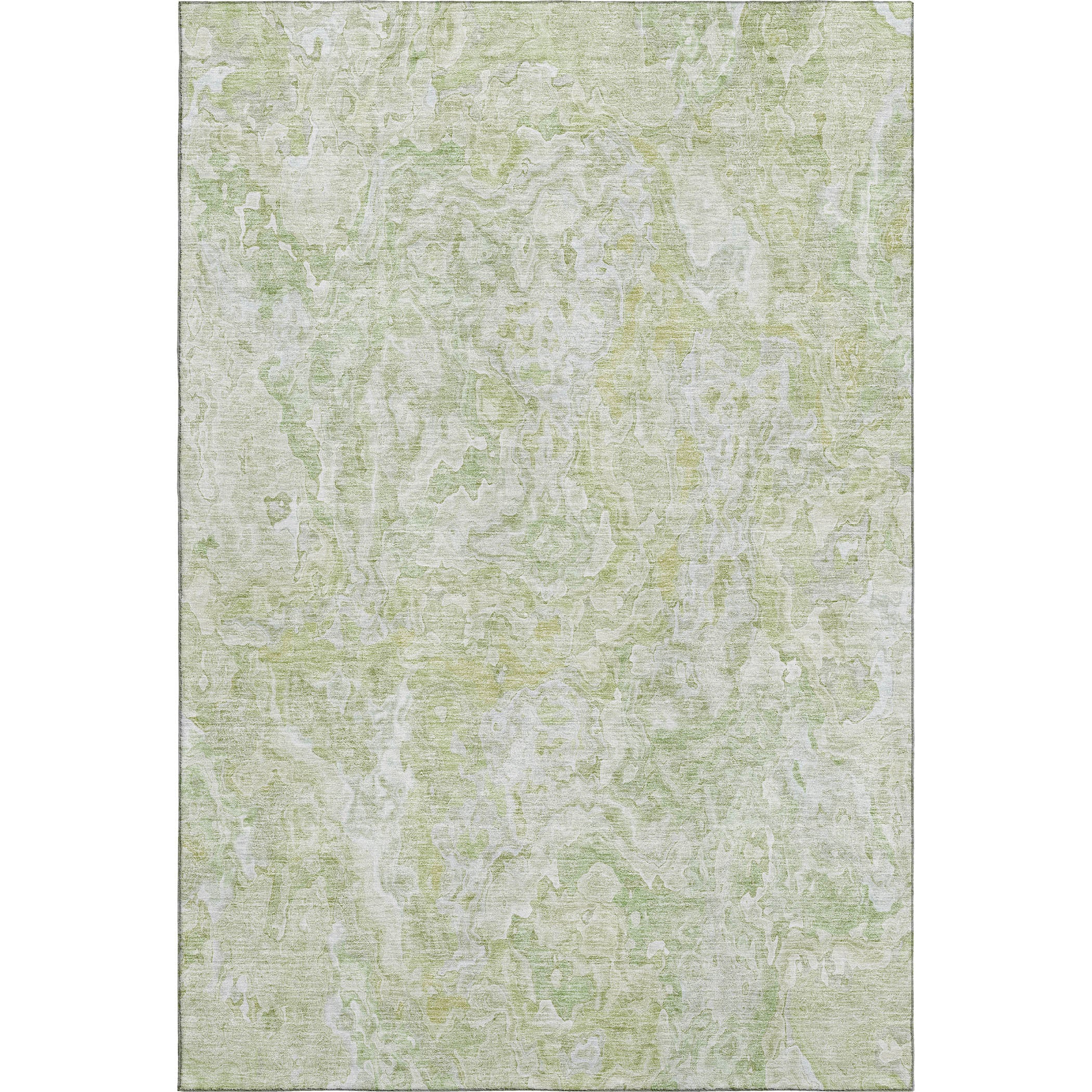 Seoul Machine Washable Transitional Green Rug 2'6" x 3'10" #shape_Rectangle