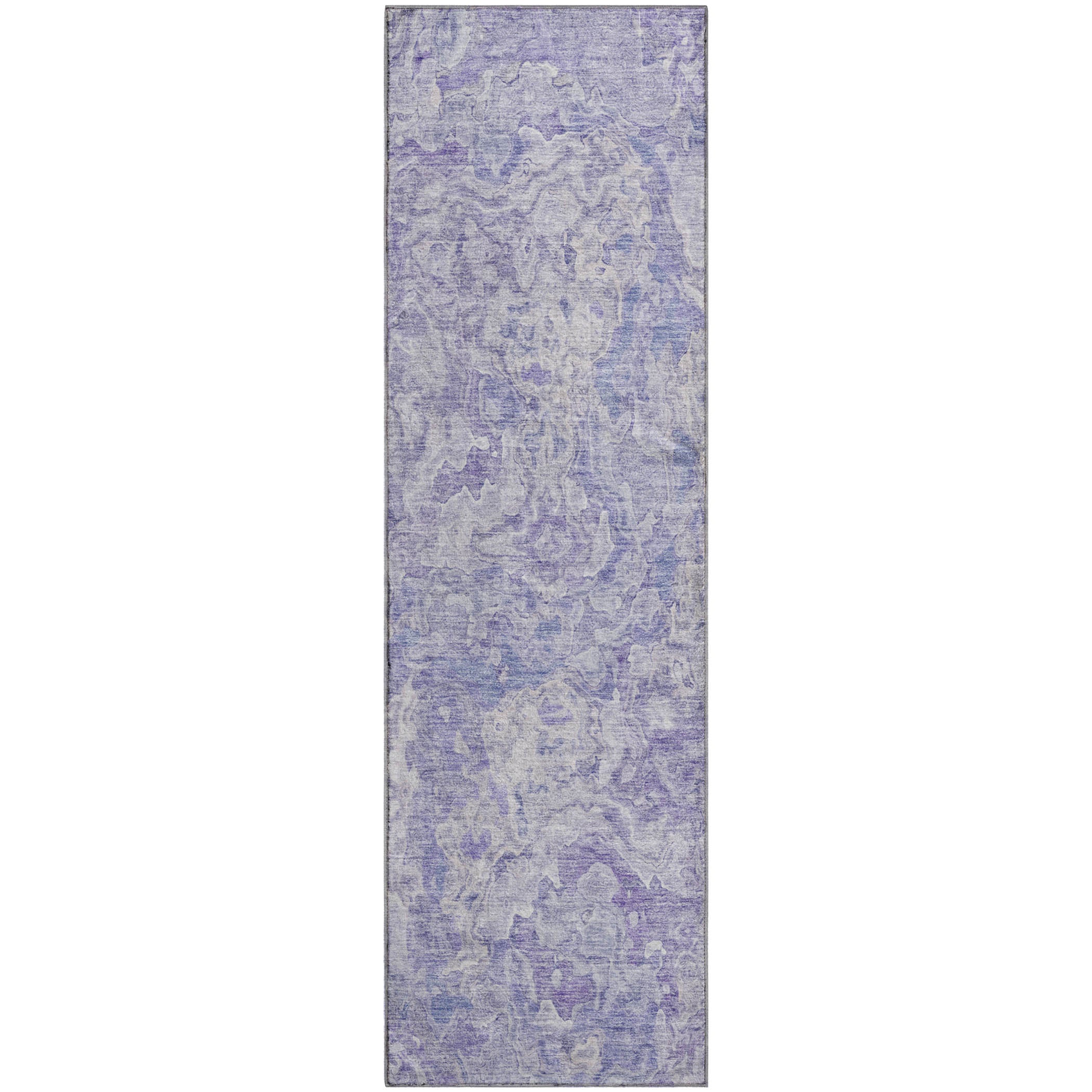 Seoul Machine Washable Transitional Plum Purple Rug 2'3" x 7'6" #shape_Runner