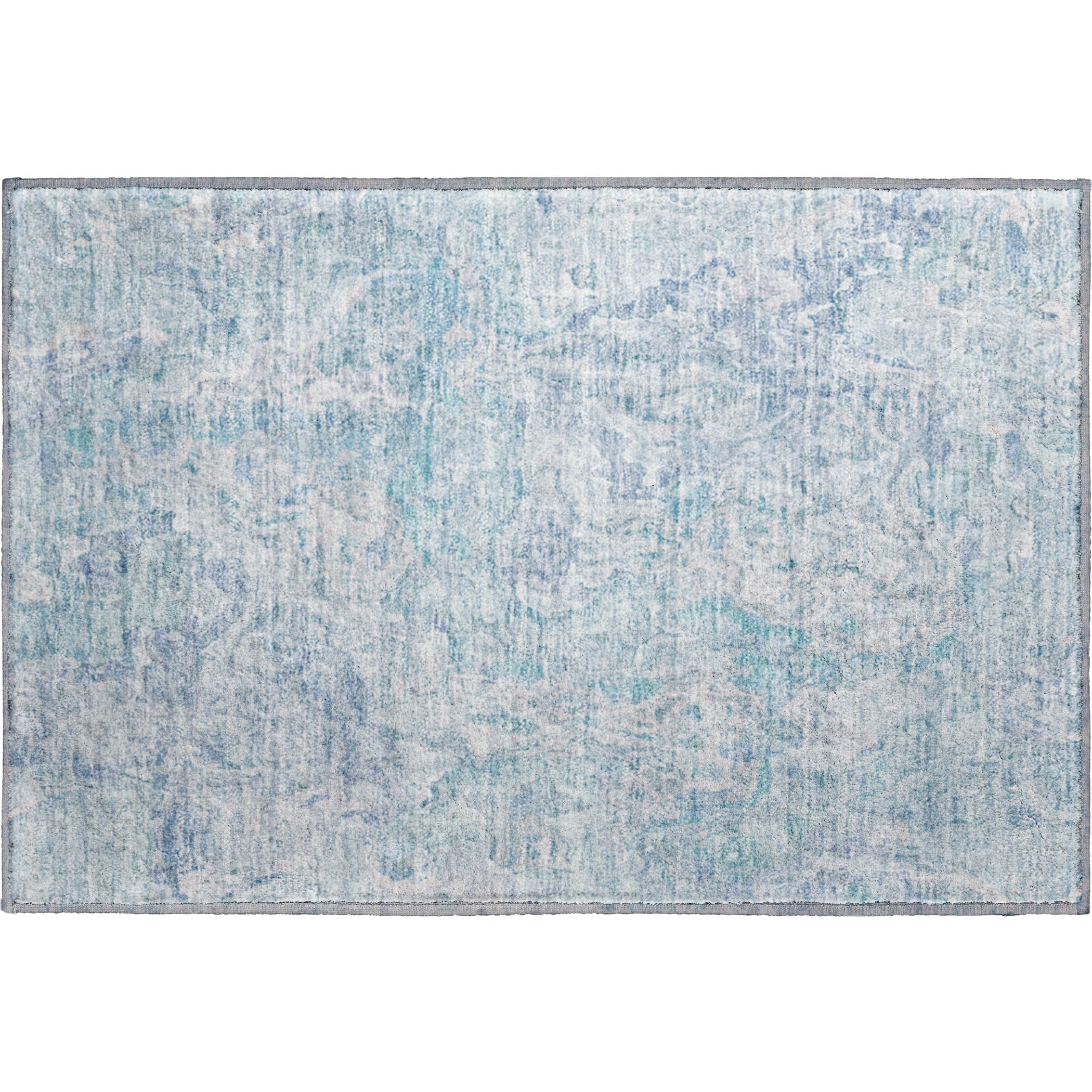 Seoul Machine Washable Transitional Sky Blue Rug 1'8" x 2'6" #shape_Rectangle