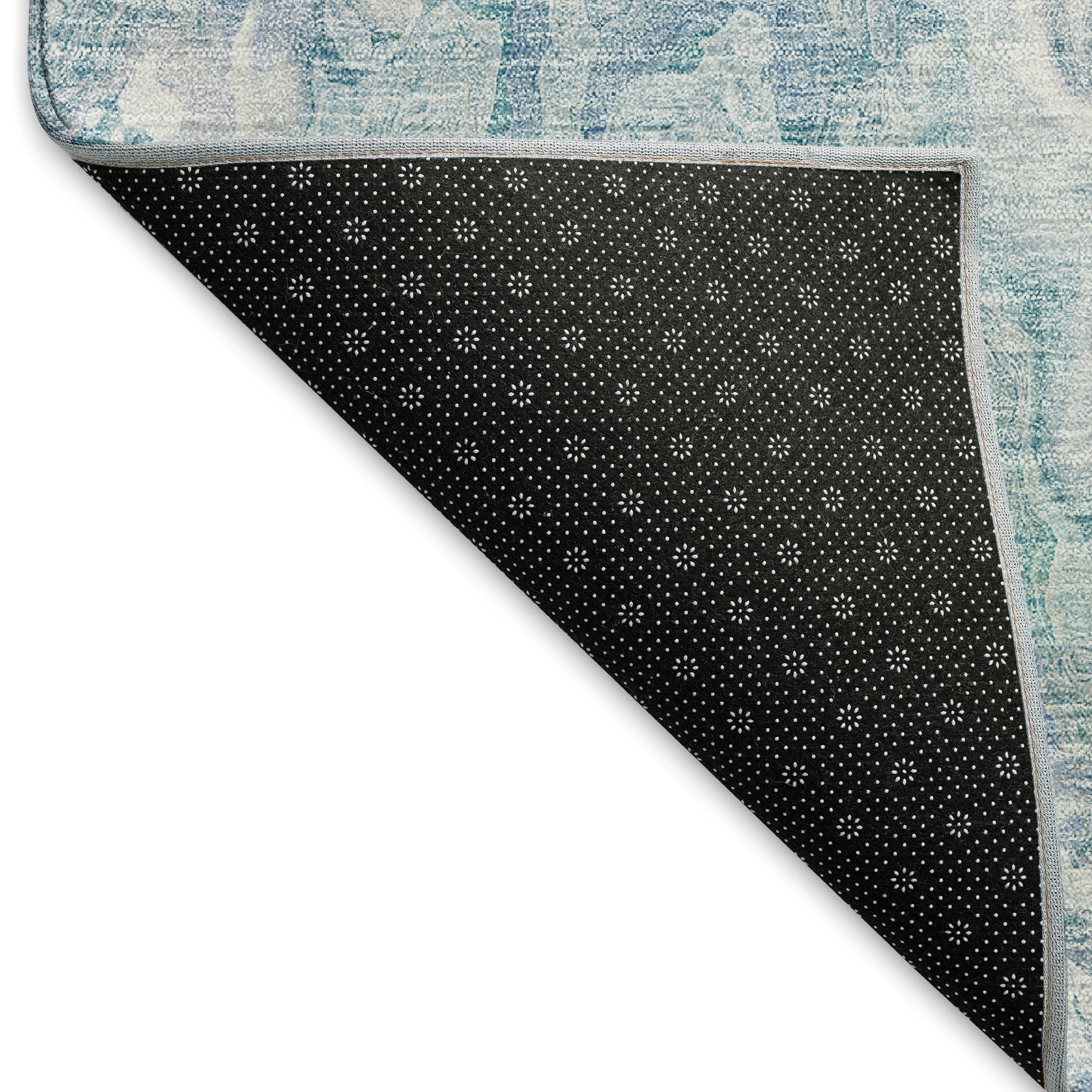 Seoul Machine Washable Transitional Sky Blue Rug 1'8" x 2'6" #shape_Rectangle