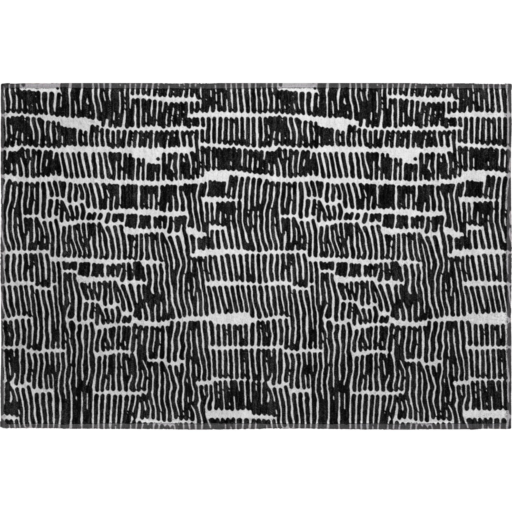 Lima Machine Washable Transitional Black Rug 1'8" x 2'6" #shape_Rectangle