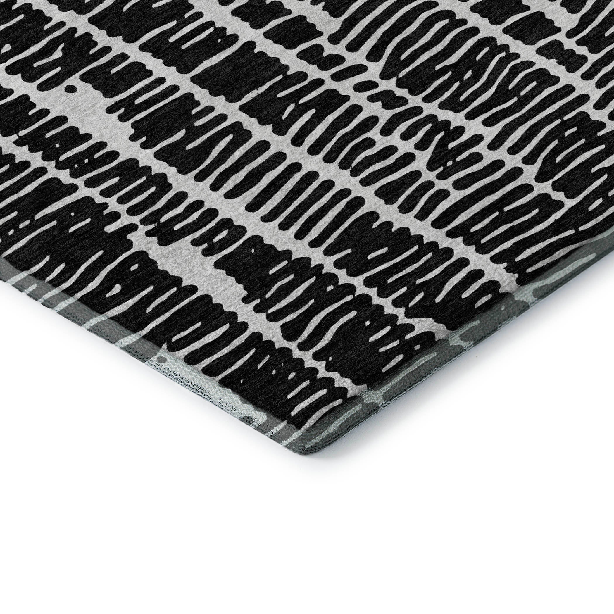 Lima Machine Washable Transitional Black Rug 1'8" x 2'6" #shape_Rectangle