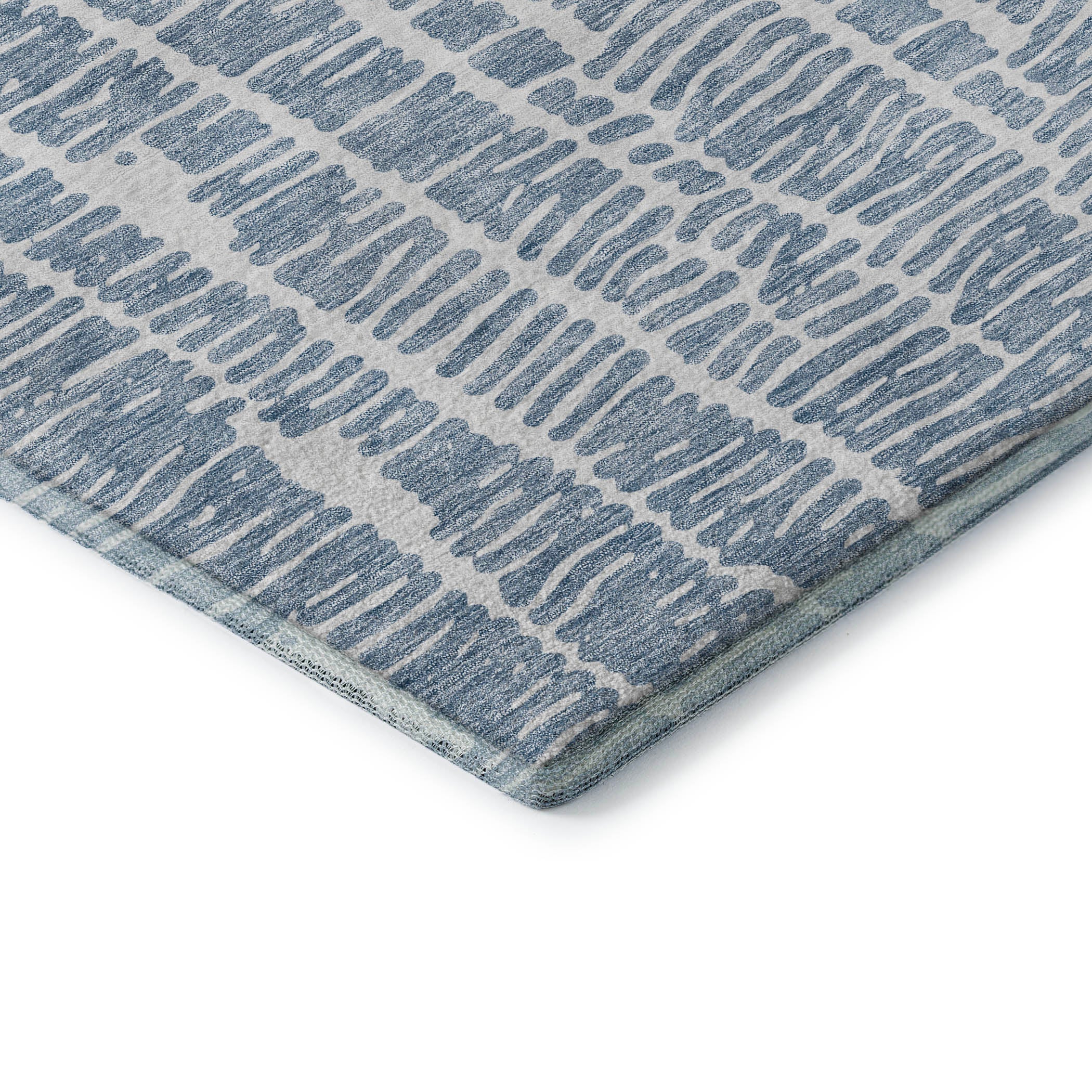 Lima Machine Washable Transitional Blue Rug 1'8" x 2'6" #shape_Rectangle