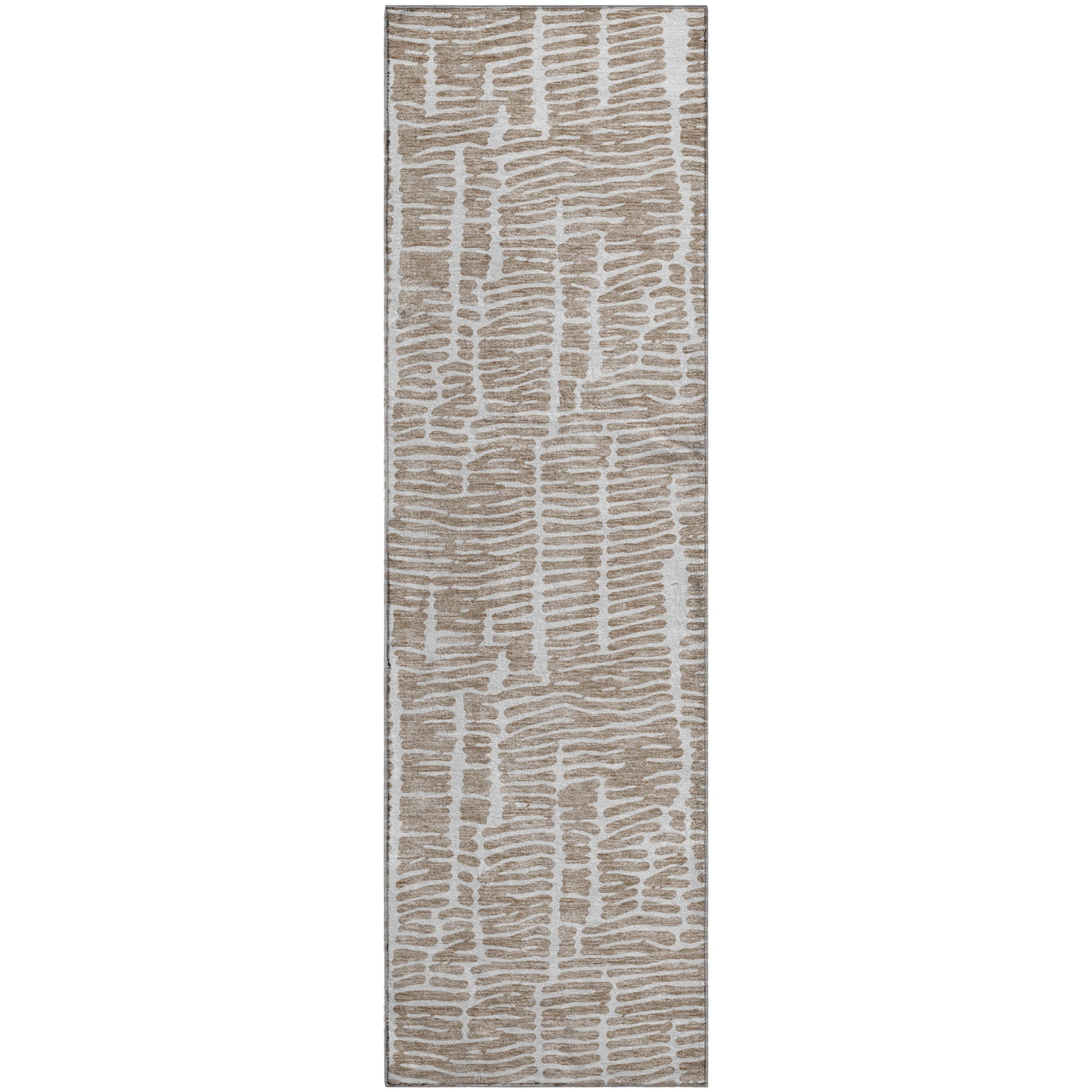 Lima Machine Washable Transitional Brown Rug 2'3" x 7'6" #shape_Runner