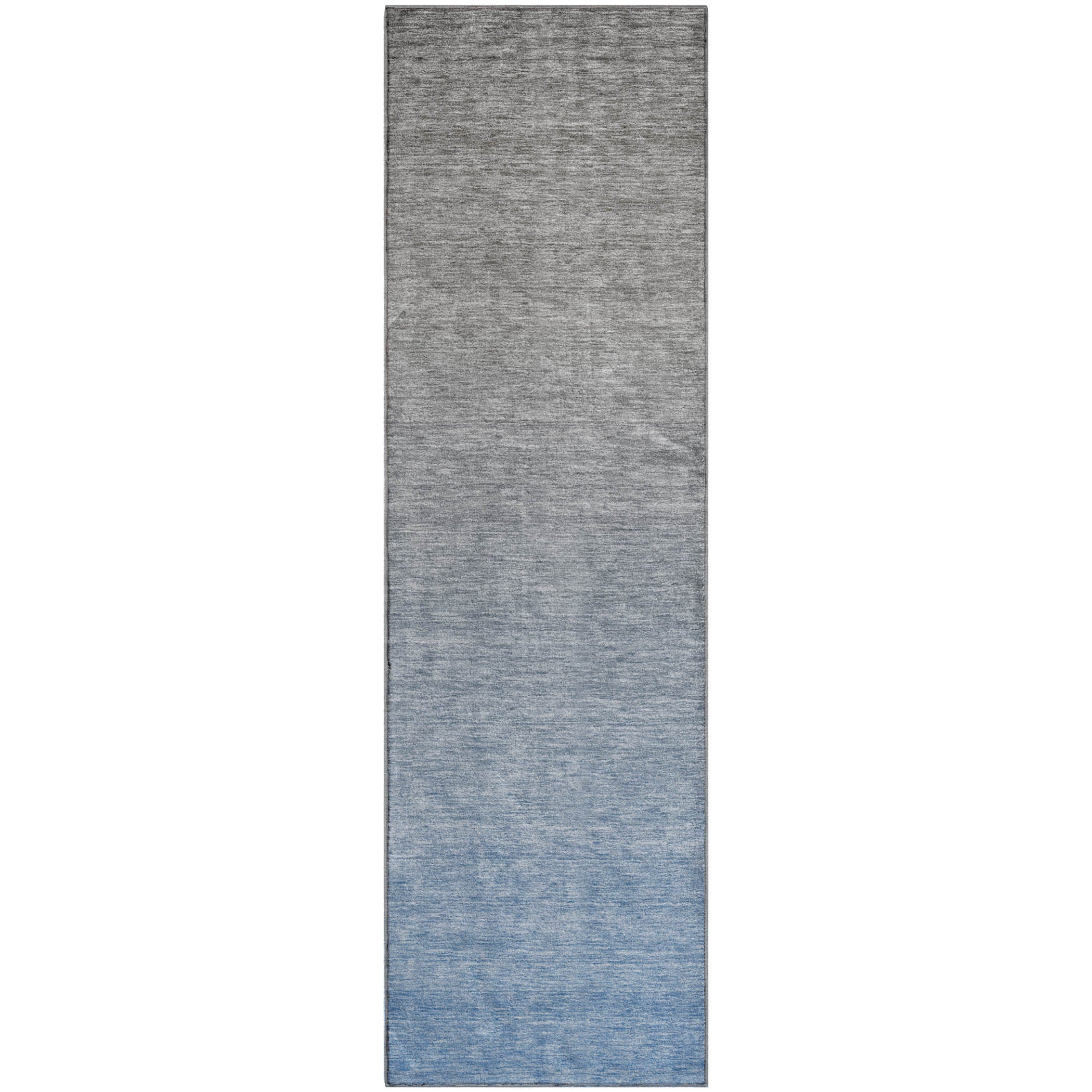Tallinn Machine Washable Transitional Blue Rug 2'3" x 7'6" #shape_Runner