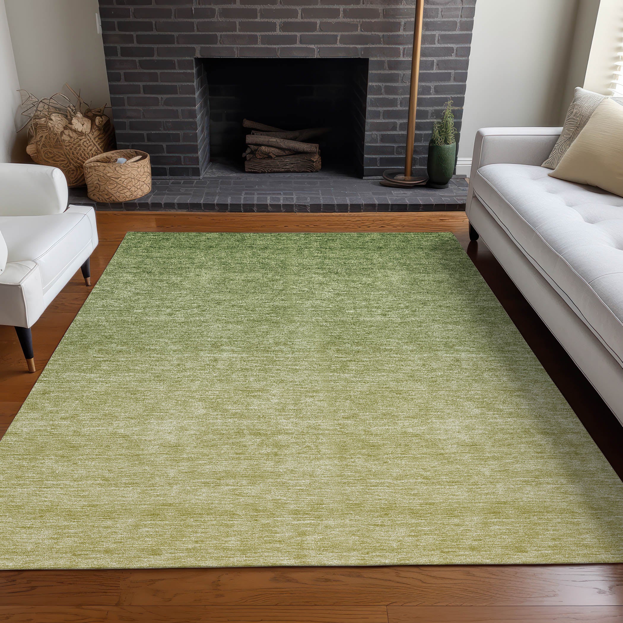 Tallinn Machine Washable Transitional Green Rug 2'6" x 3'10" #shape_Rectangle
