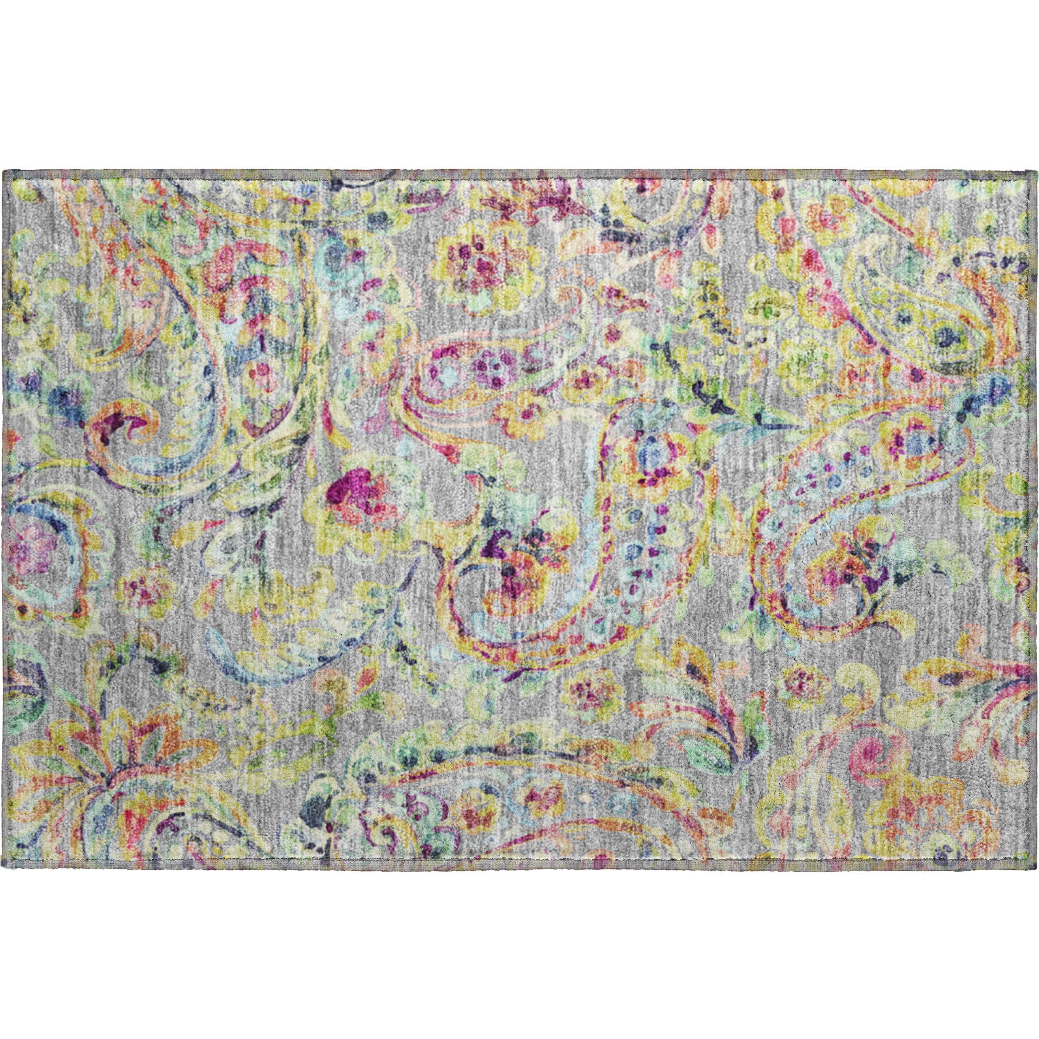 Chiang Mai Machine Washable Transitional Gray Rug 1'8" x 2'6" #shape_Rectangle