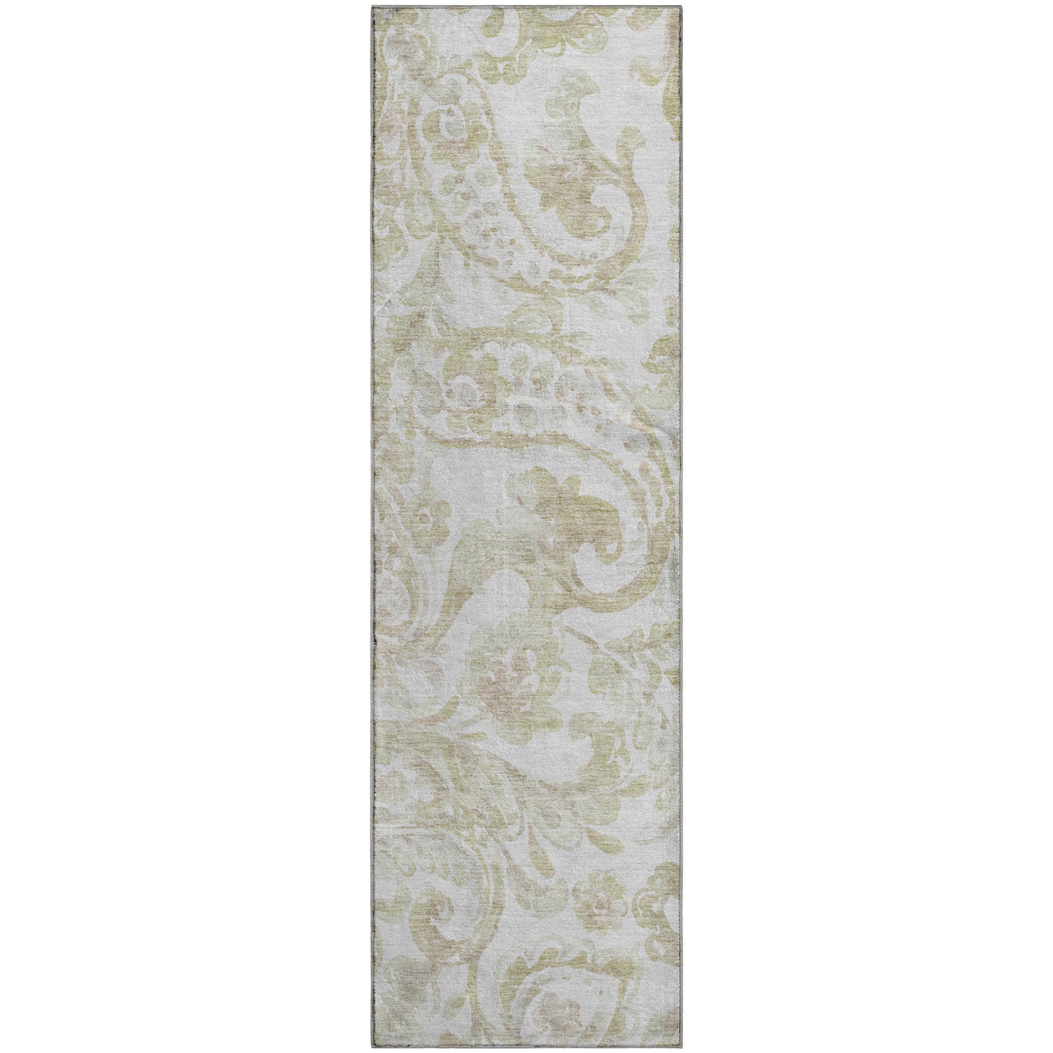 Budapest Machine Washable Transitional Beige Brown Rug 2'3" x 7'6" #shape_Runner