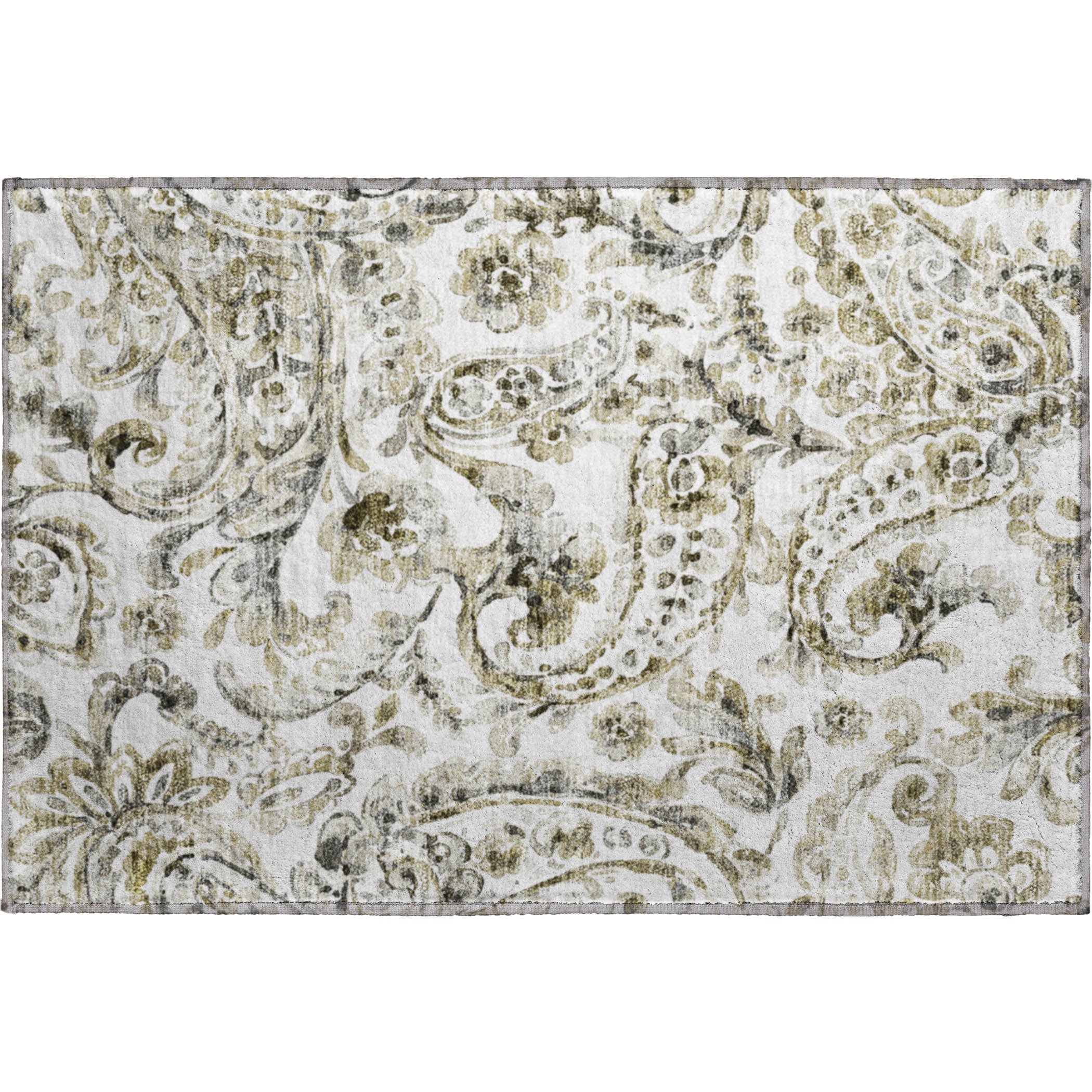 Budapest Machine Washable Transitional Brown Rug 1'8" x 2'6" #shape_Rectangle