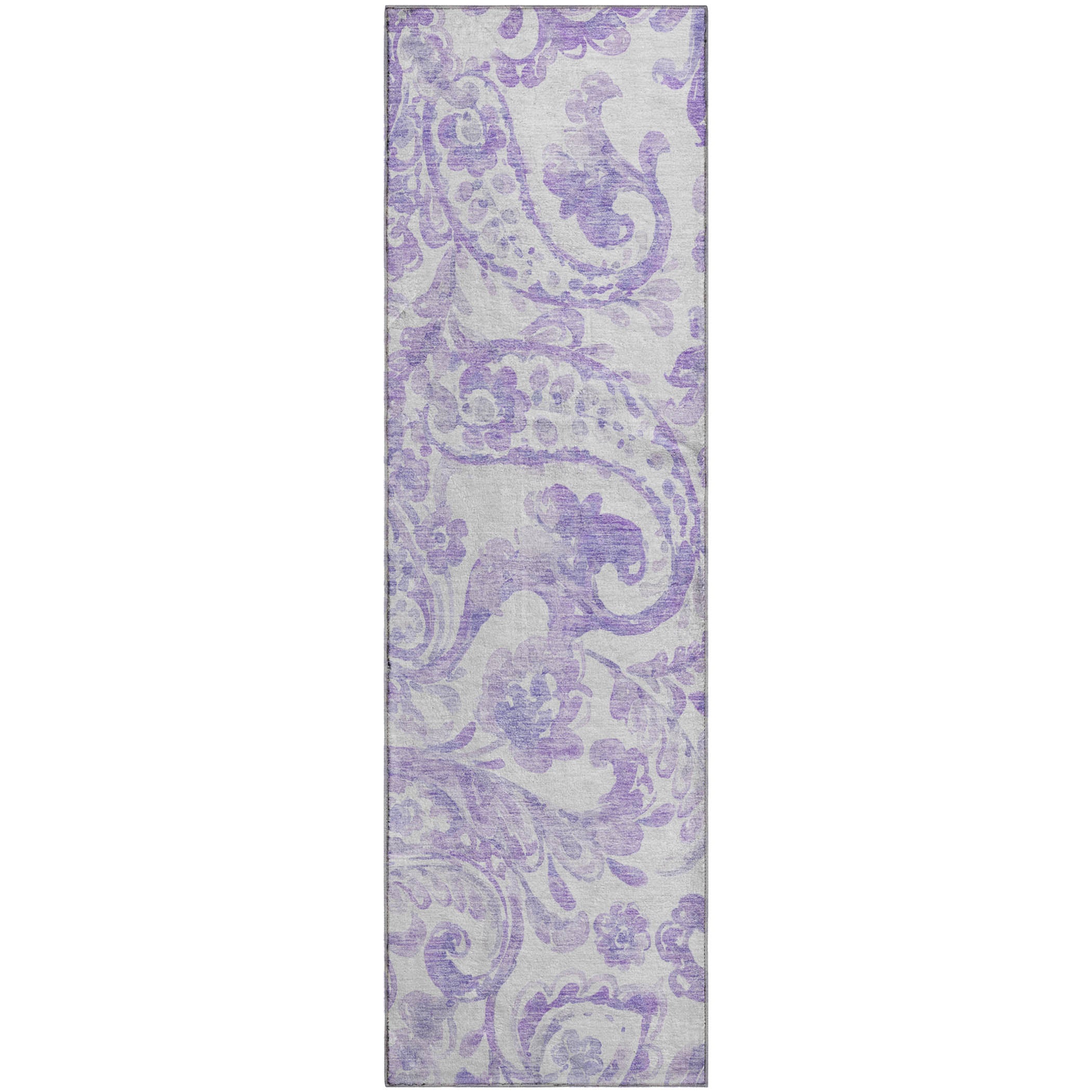 Budapest Machine Washable Transitional Lavender Purple Rug 2'3" x 7'6" #shape_Runner