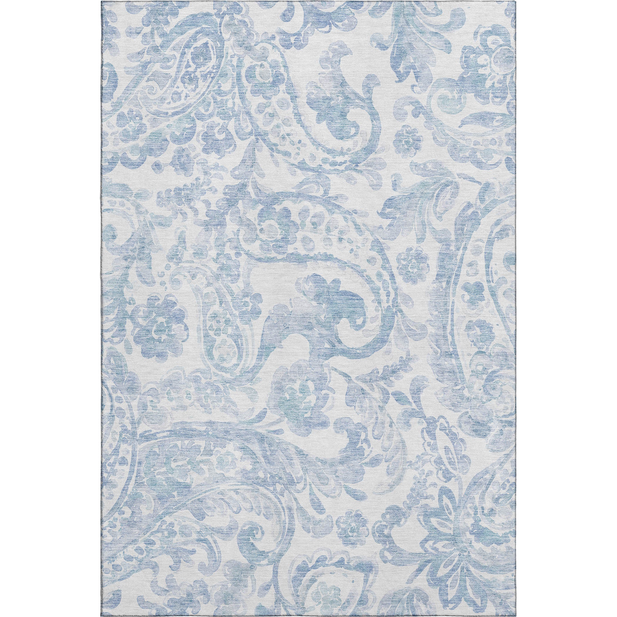 Budapest Machine Washable Transitional Sky Blue Rug 2'6" x 3'10" #shape_Rectangle