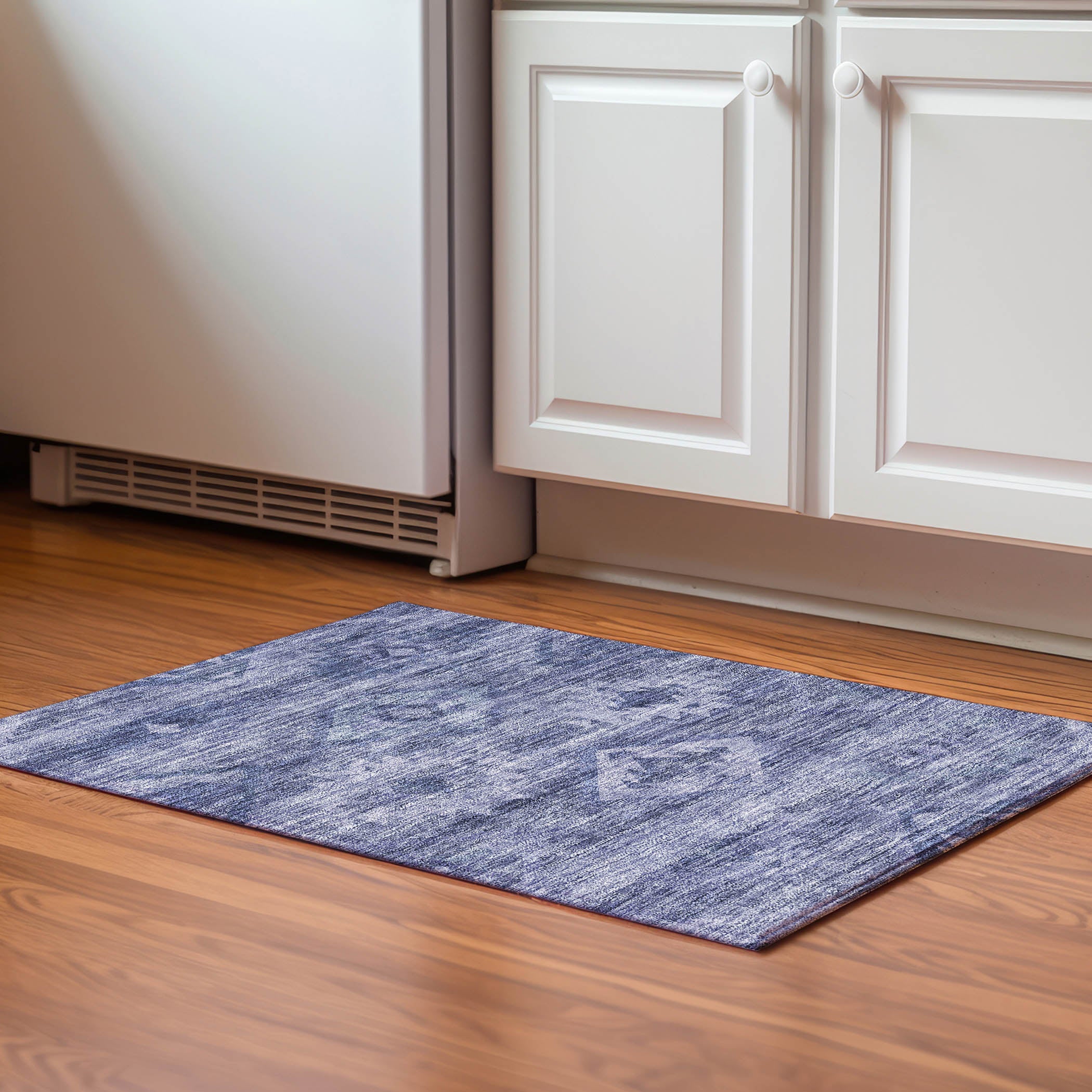 Santorini Machine Washable Transitional Navy Blue Rug 1'8" x 2'6" #shape_Rectangle