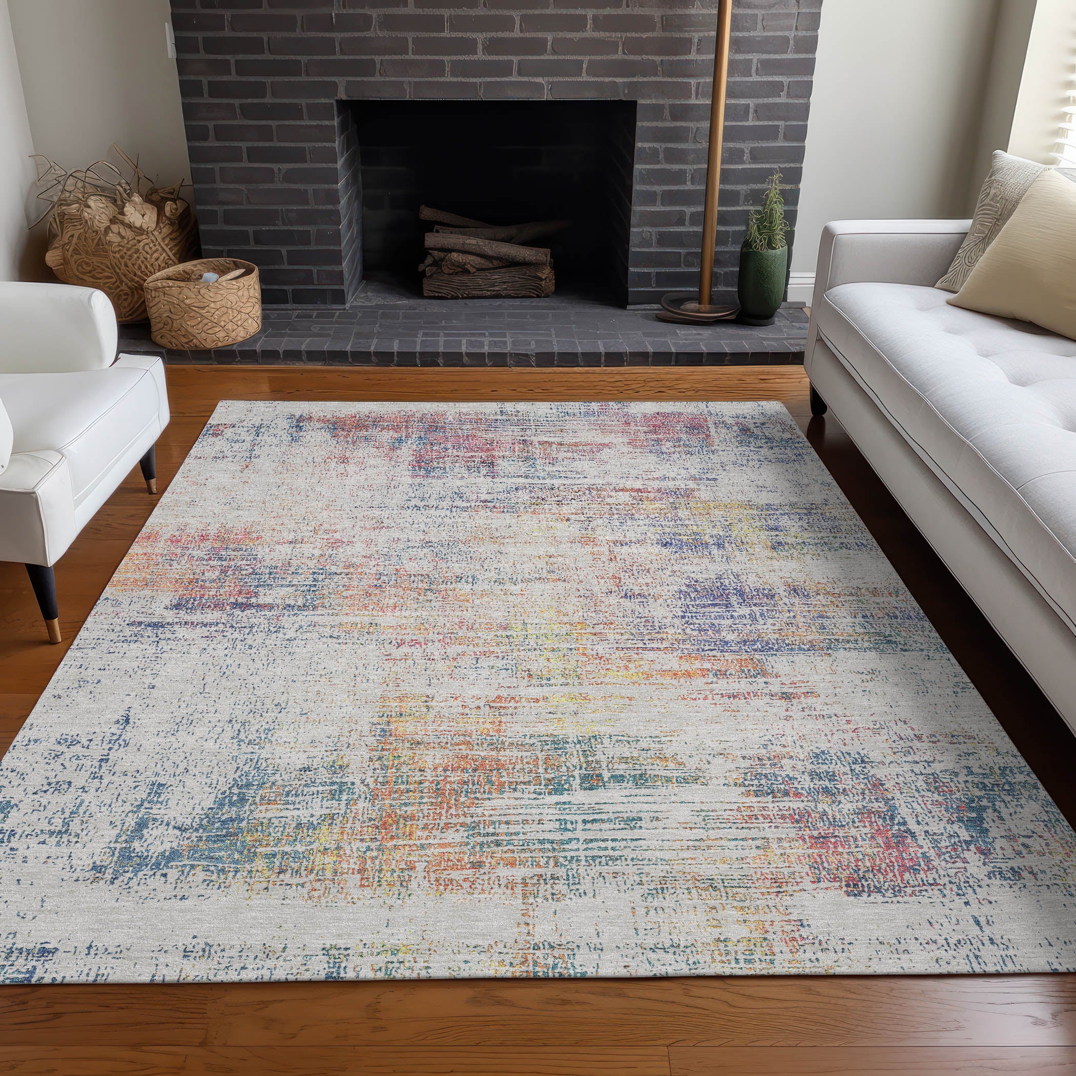 Bogota Machine Washable Transitional Ivory Rug 2'6" x 3'10" #shape_Rectangle