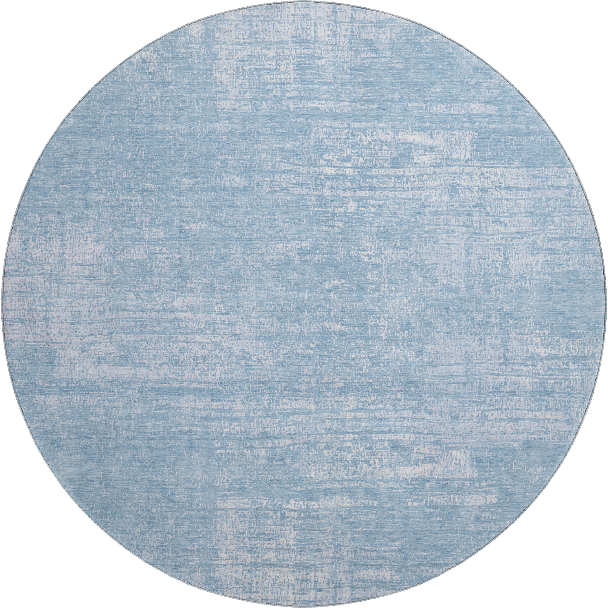 Bern Machine Washable Transitional Blue Rug 8' x 8' #shape_Round