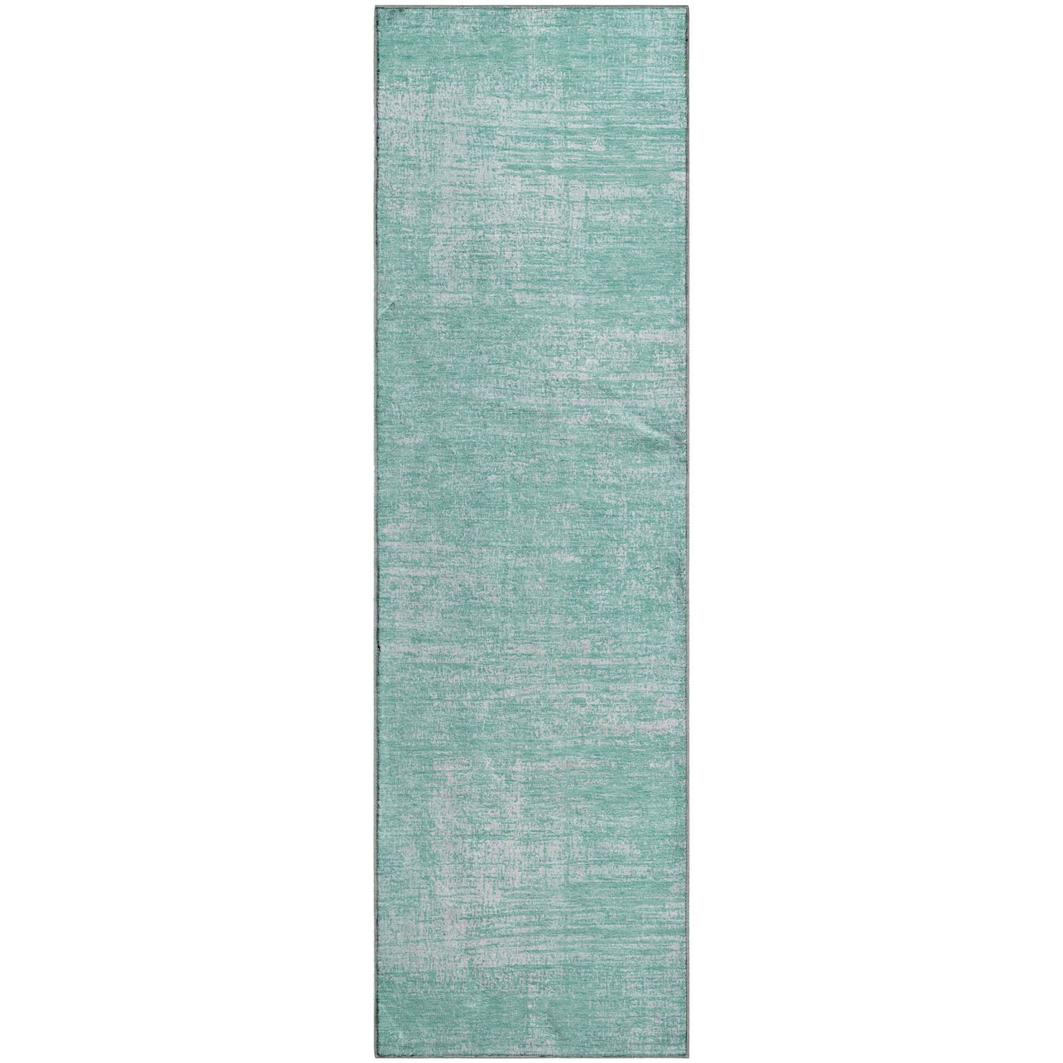 Bern Machine Washable Transitional Turquoise Teal Rug 2'3" x 7'6" #shape_Runner
