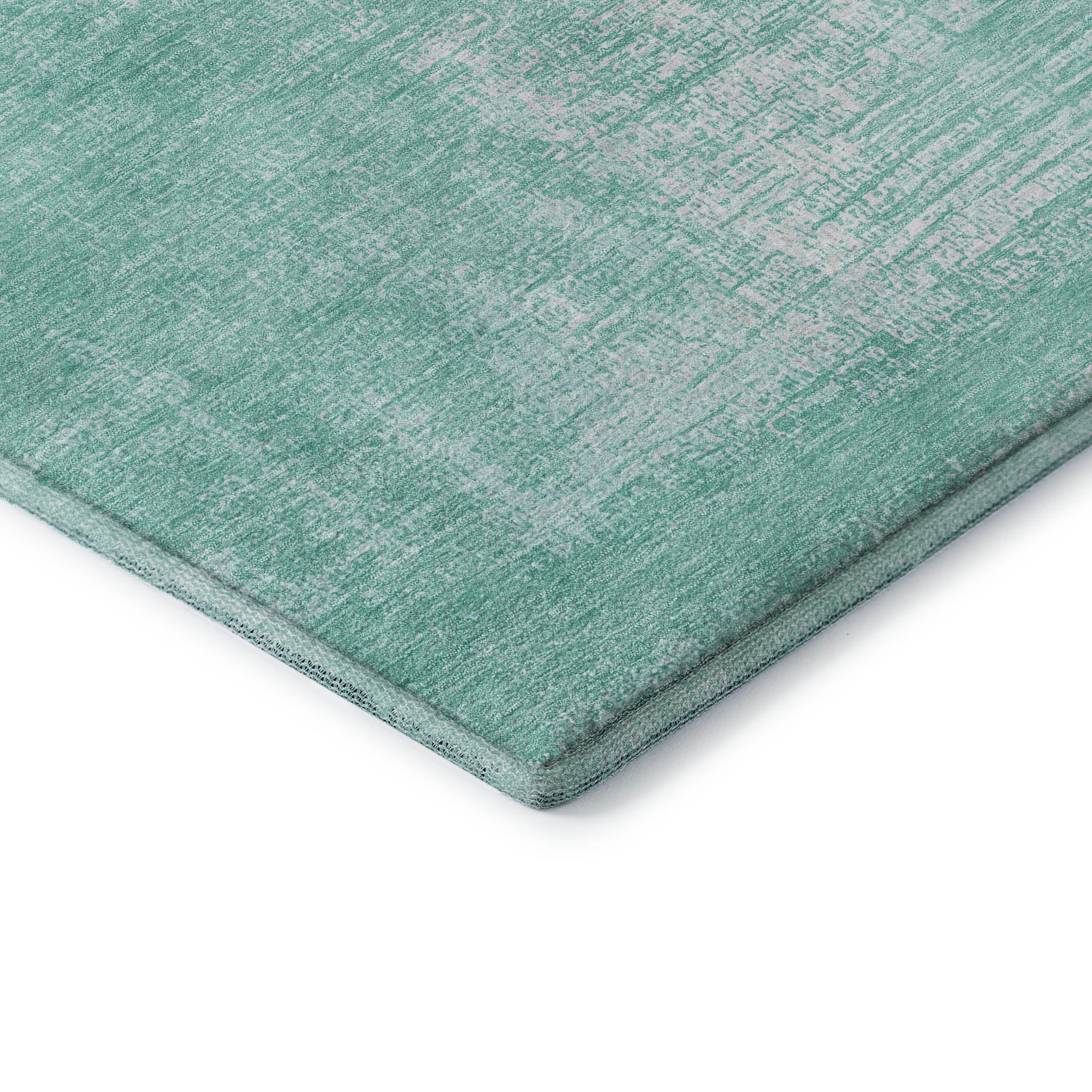 Bern Machine Washable Transitional Turquoise Teal Rug 1'8" x 2'6" #shape_Rectangle