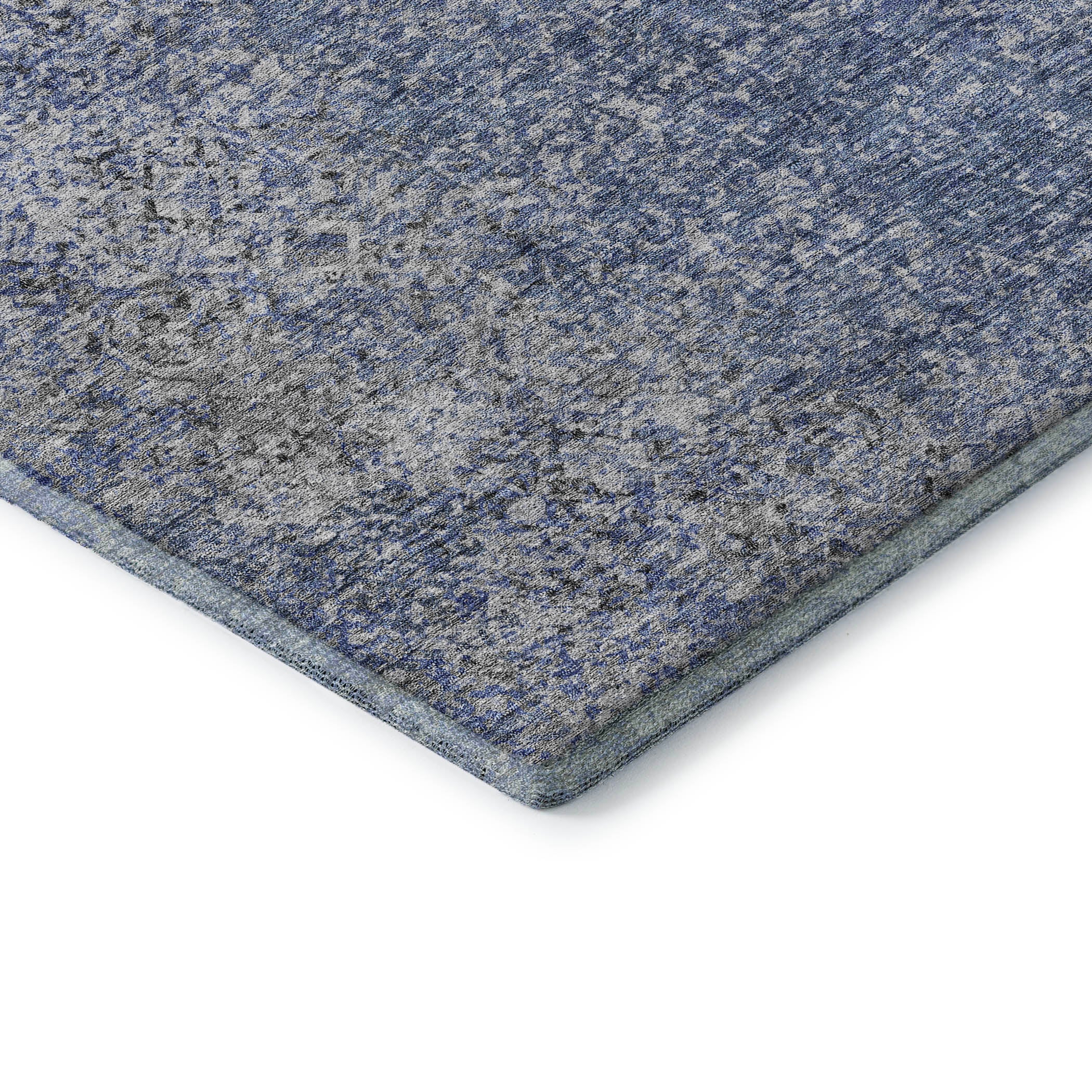 Valletta Machine Washable Transitional Blue Rug 1'8" x 2'6" #shape_Rectangle