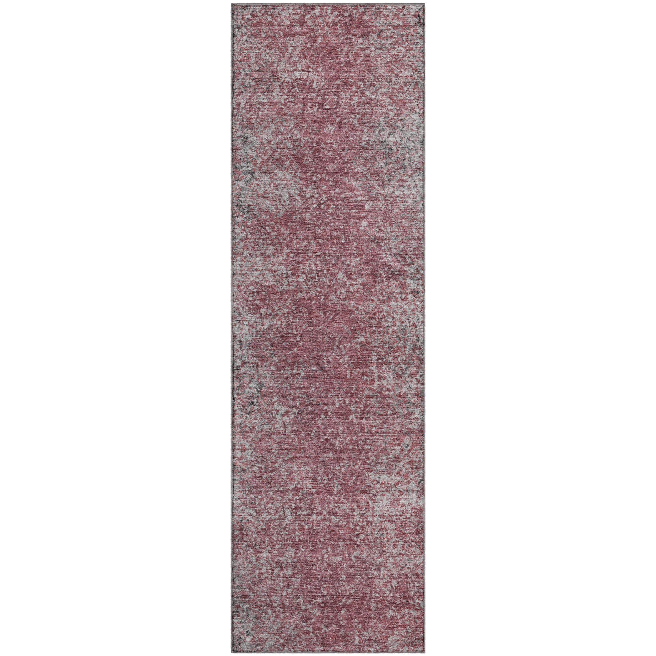 Valletta Machine Washable Transitional Merlot Red Rug 2'3" x 7'6" #shape_Runner