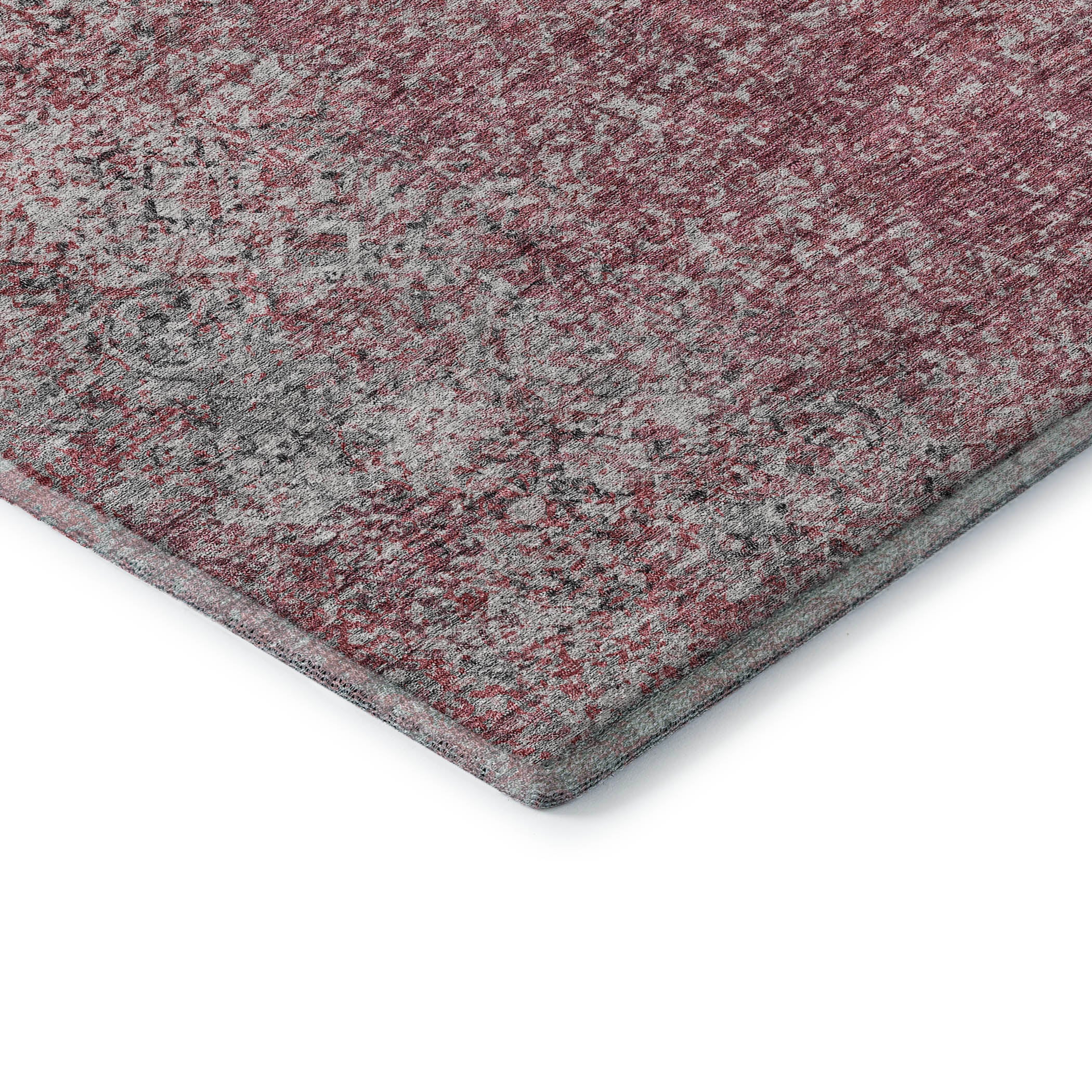 Valletta Machine Washable Transitional Merlot Red Rug 1'8" x 2'6" #shape_Rectangle