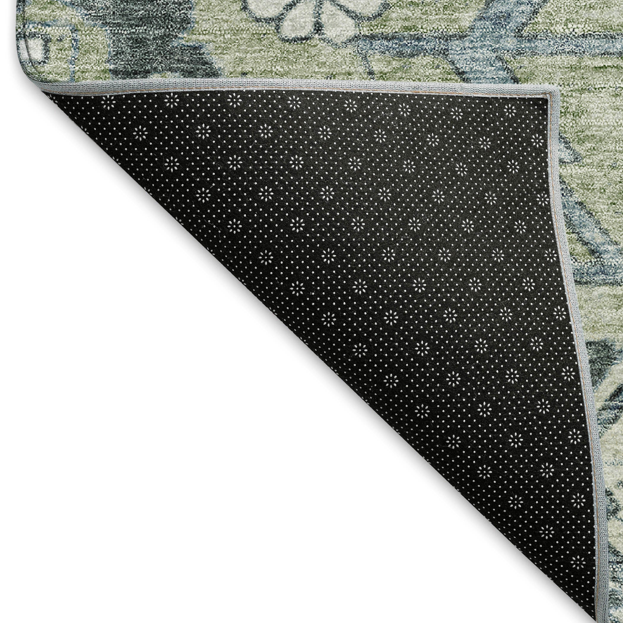 Seville Machine Washable Transitional Aloe Green Rug 1'8" x 2'6" #shape_Rectangle