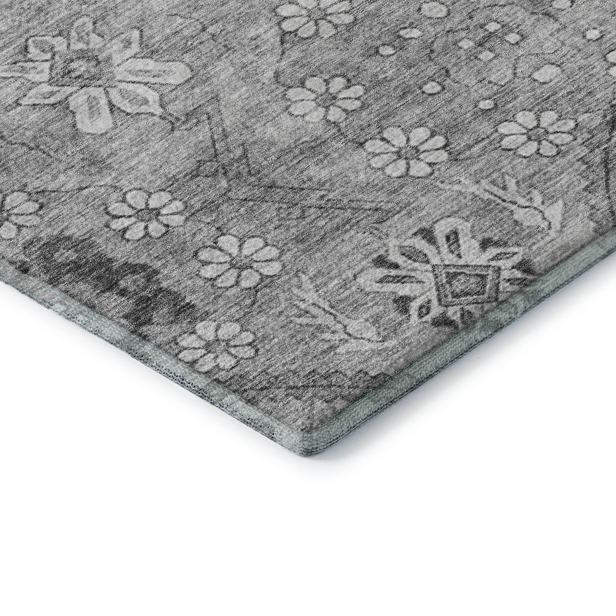 Seville Machine Washable Transitional Gray Rug 1'8" x 2'6" #shape_Rectangle