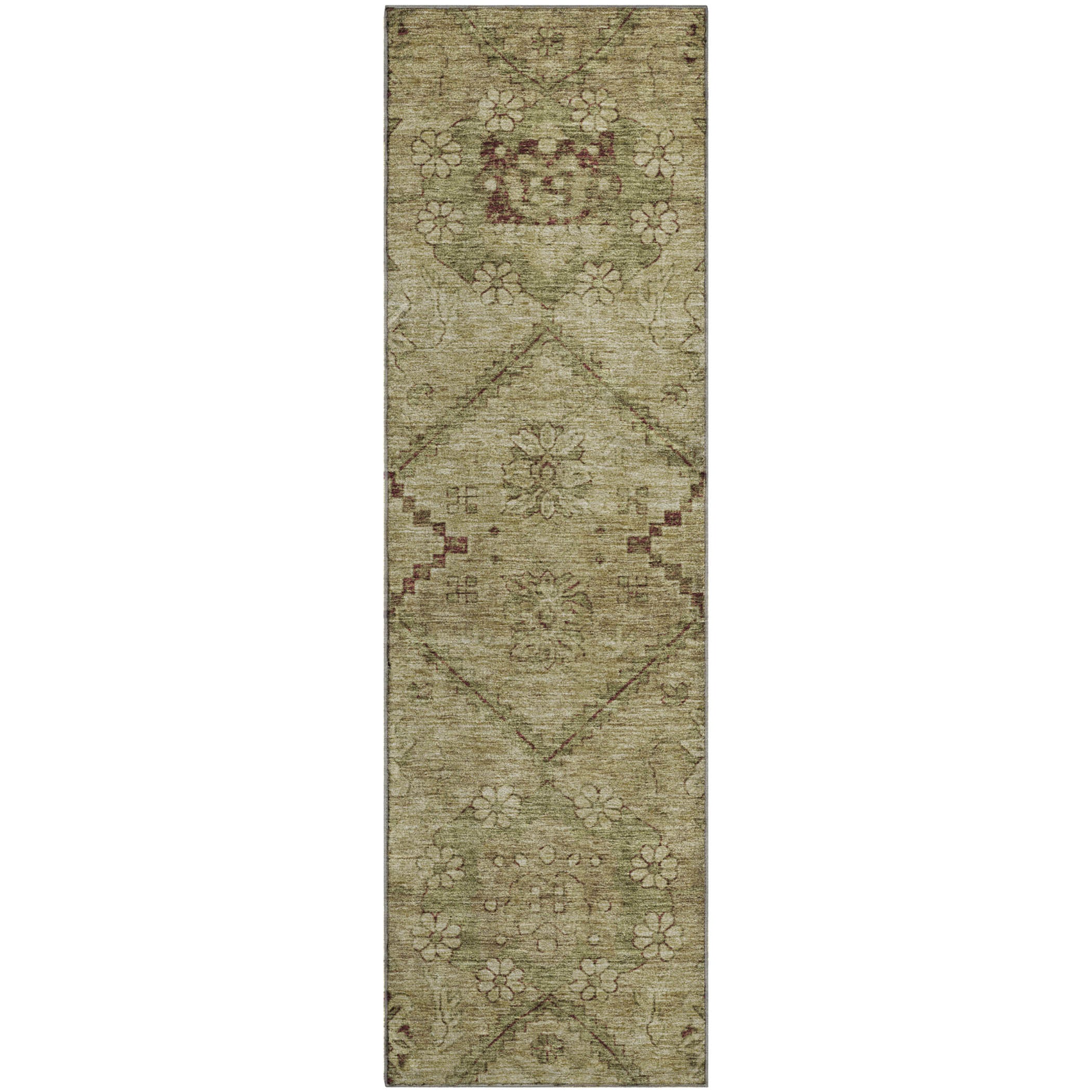 Dublin Machine Washable Transitional Brown Rug 2'3" x 7'6" #shape_Runner