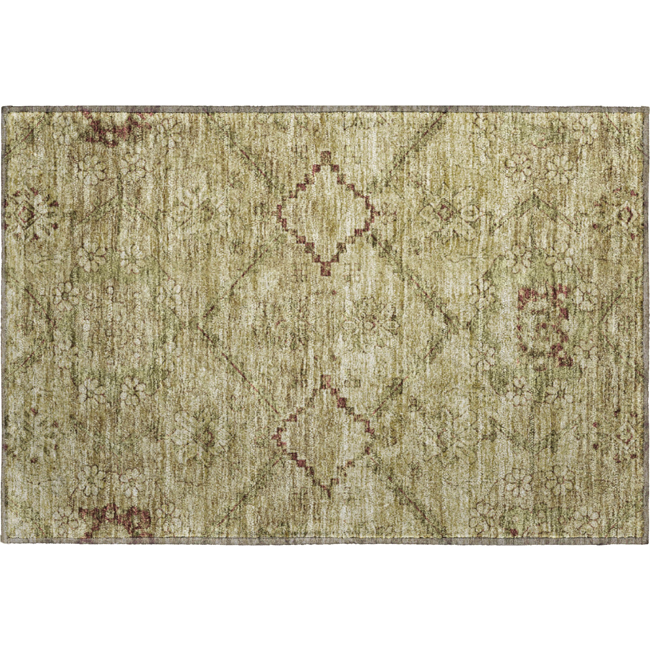 Dublin Machine Washable Transitional Brown Rug 1'8" x 2'6" #shape_Rectangle