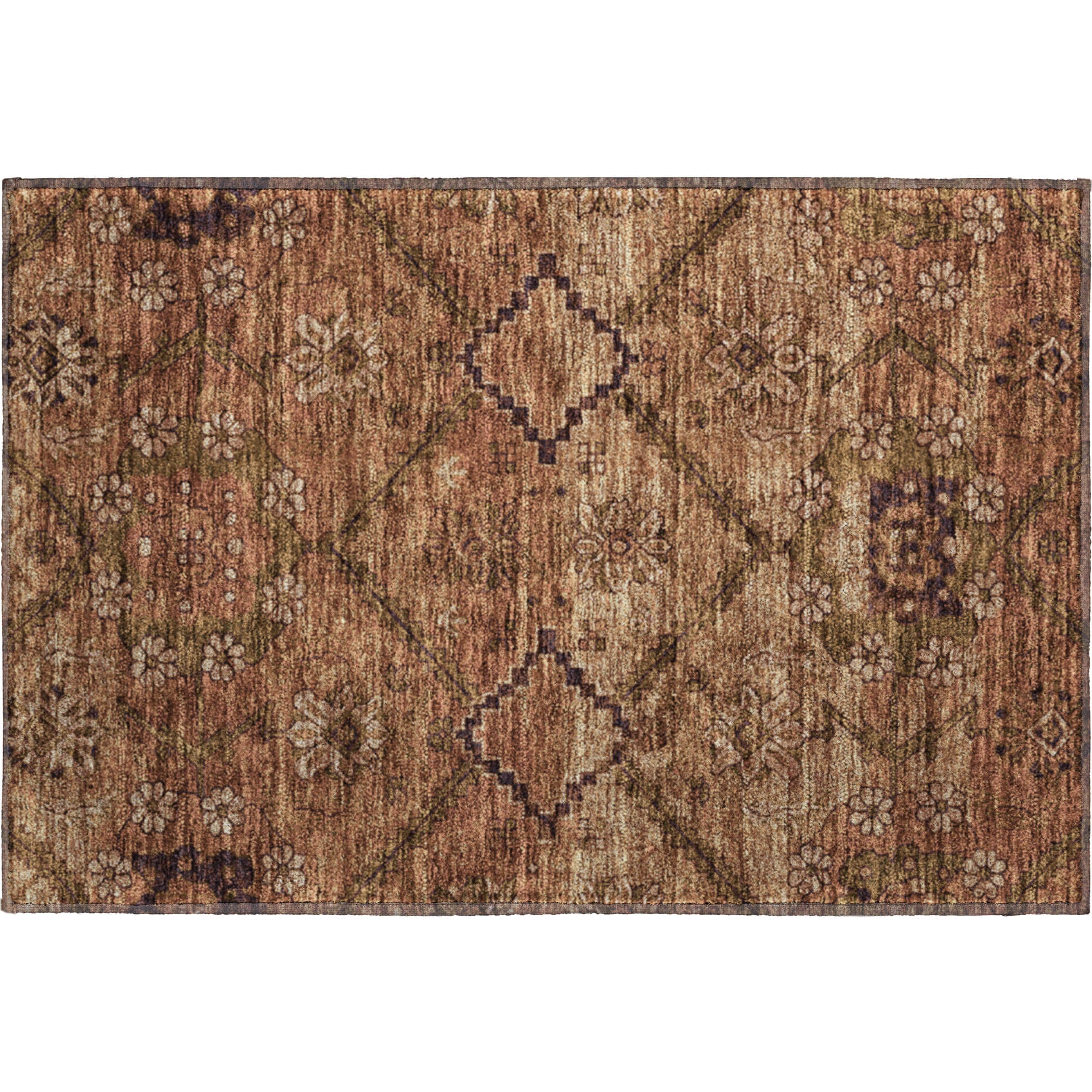 Dublin Machine Washable Transitional Paprika Orange Rug 1'8" x 2'6" #shape_Rectangle