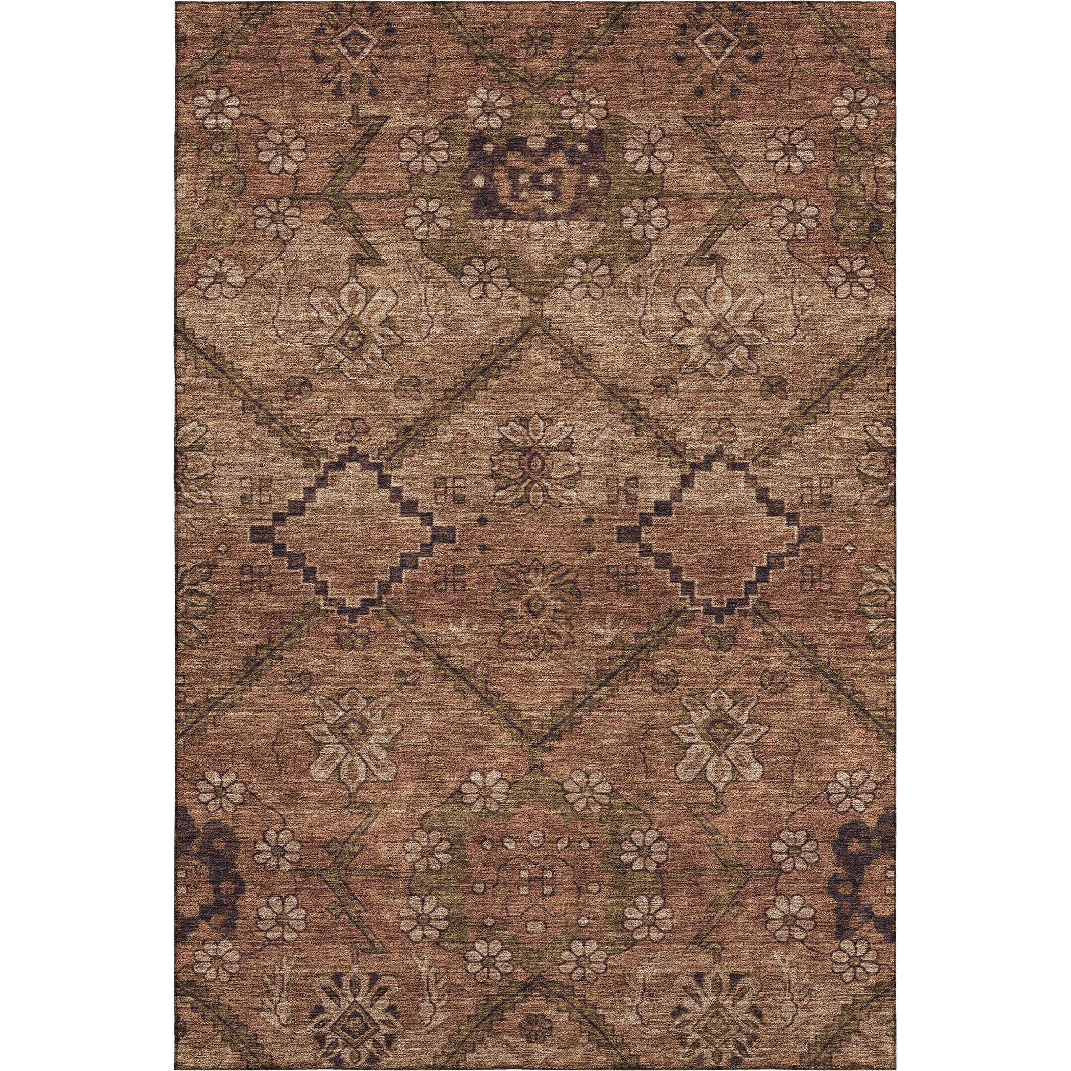Dublin Machine Washable Transitional Paprika Orange Rug 2'6" x 3'10" #shape_Rectangle