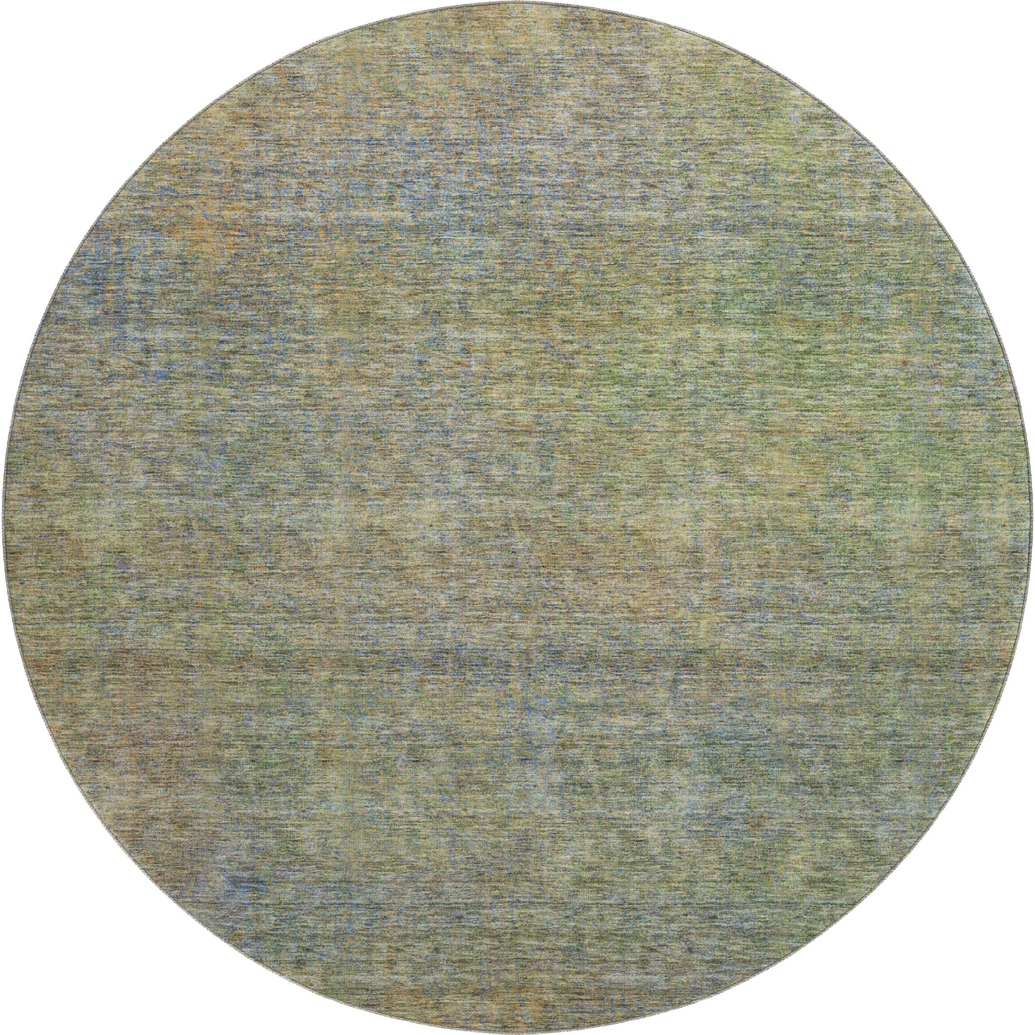 Siena Machine Washable Transitional Green Rug 8' x 8' #shape_Round