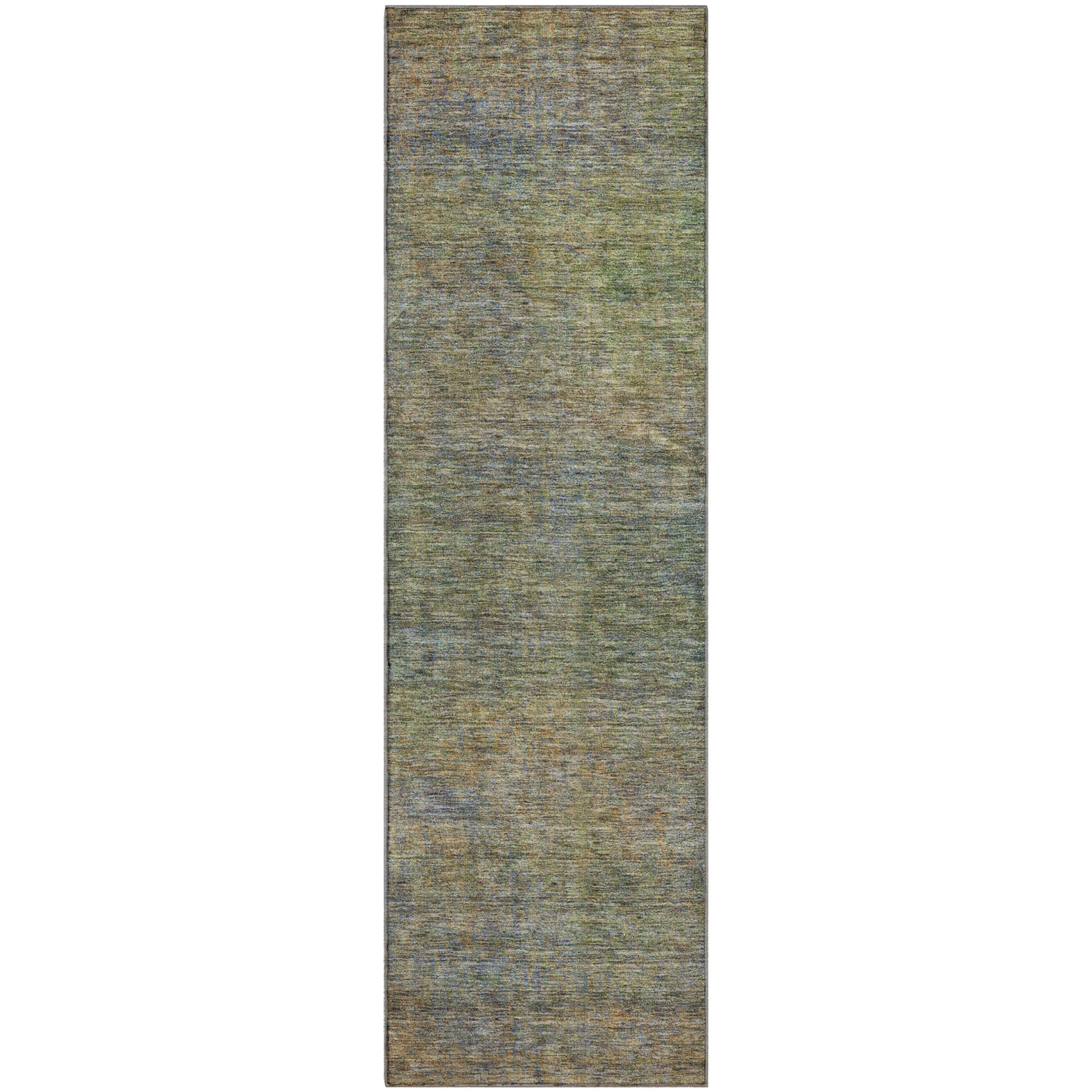 Siena Machine Washable Transitional Green Rug 2'3" x 7'6" #shape_Runner
