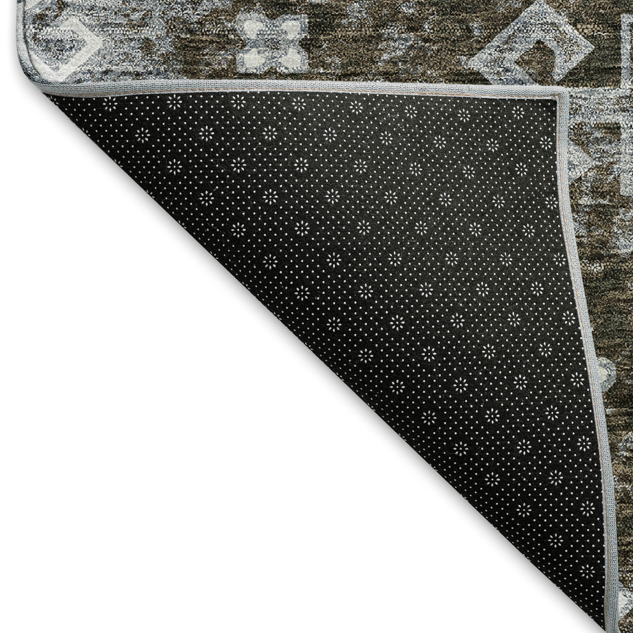 Cairo Machine Washable Traditional Chocolate Brown Rug 1'8" x 2'6" #shape_Rectangle