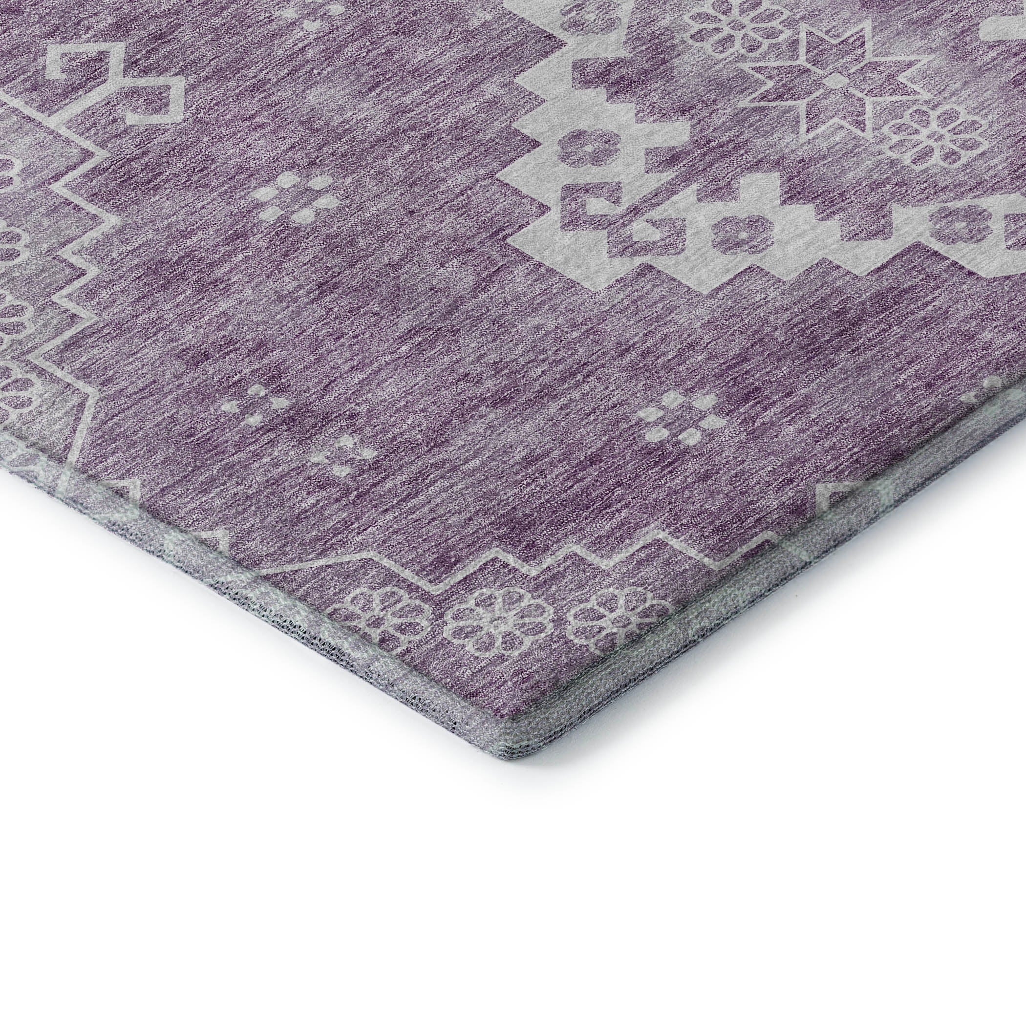 Santorini Machine Washable Traditional Lavender Purple Rug 1'8" x 2'6" #shape_Rectangle