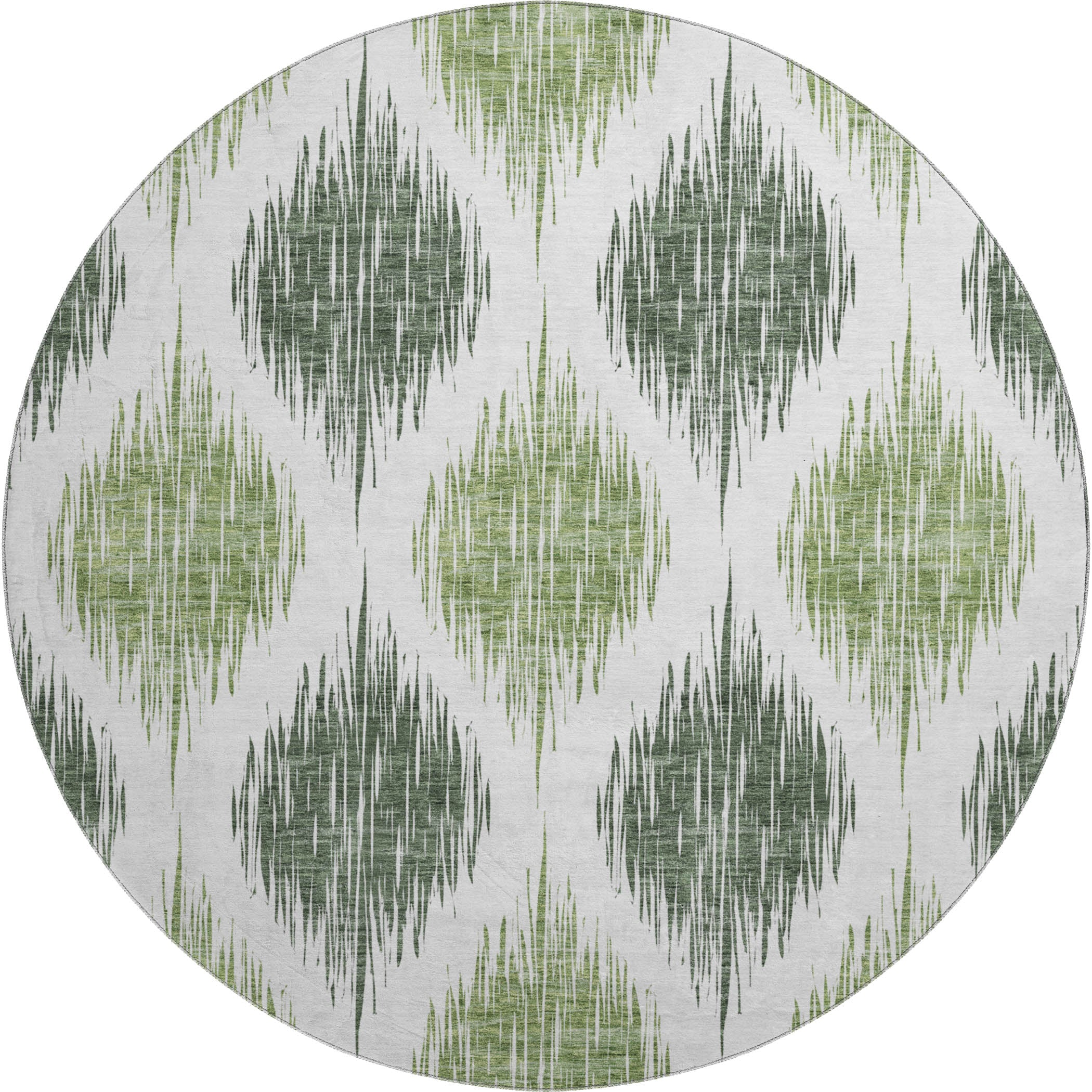 Lucerne Machine Washable Transitional Fern Green Rug 8' x 8' #shape_Round