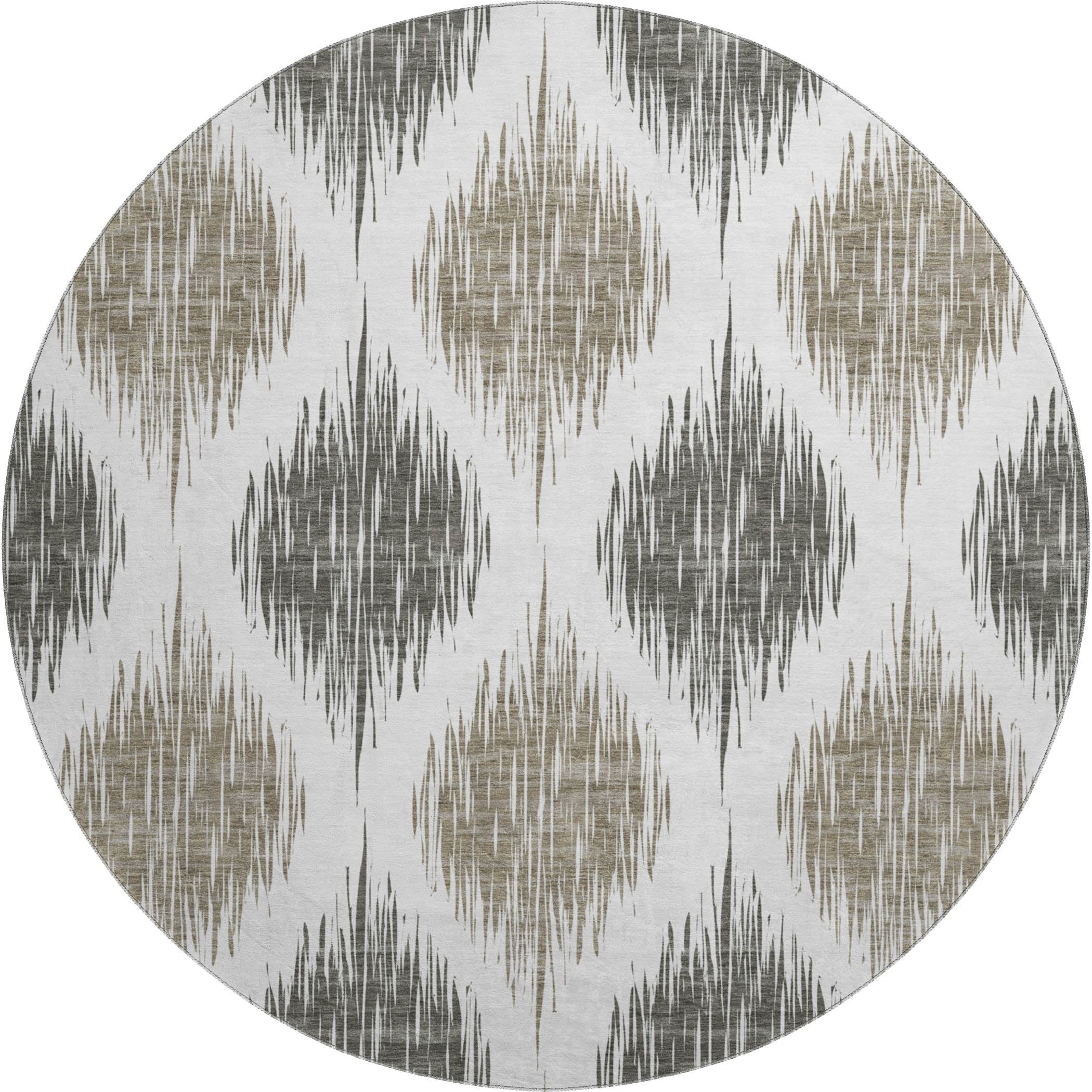 Lucerne Machine Washable Transitional Taupe Brown Rug 8' x 8' #shape_Round