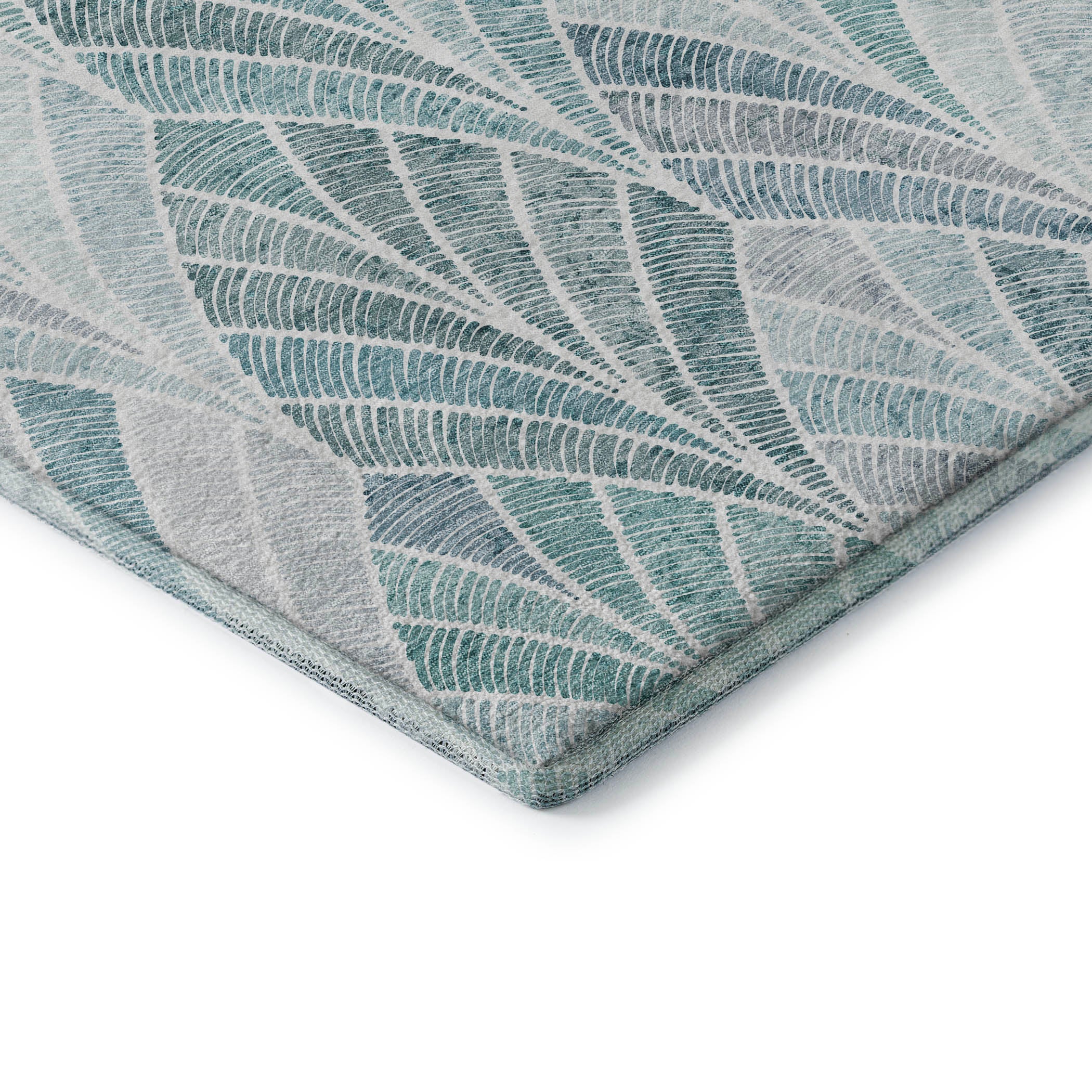 Montevideo Machine Washable Transitional Aqua Teal Rug 1'8" x 2'6" #shape_Rectangle