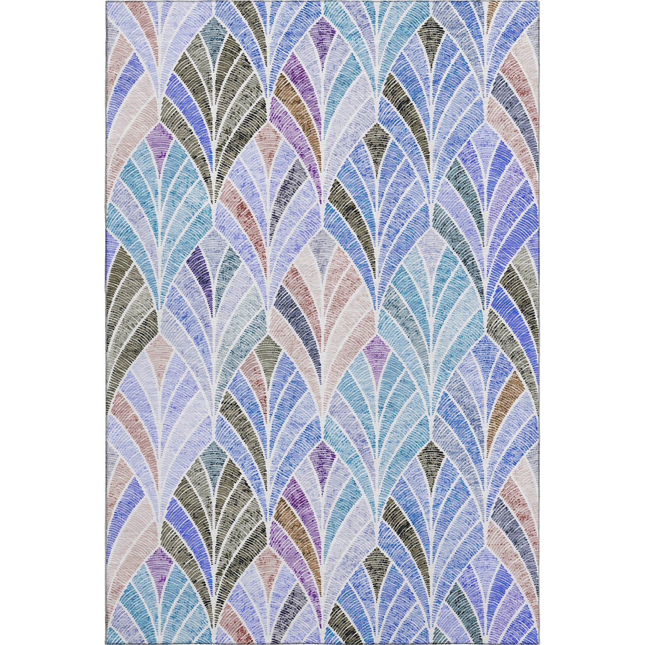 Montevideo Machine Washable Transitional Blue Rug 2'6" x 3'10" #shape_Rectangle