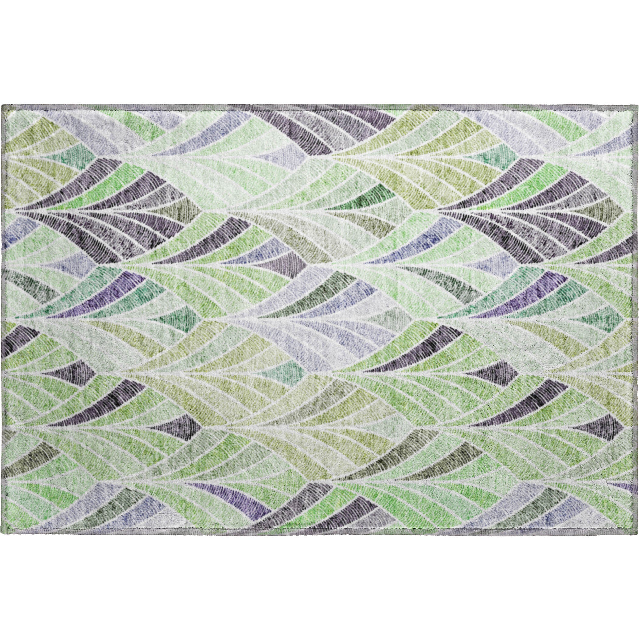 Montevideo Machine Washable Transitional Green Rug 1'8" x 2'6" #shape_Rectangle