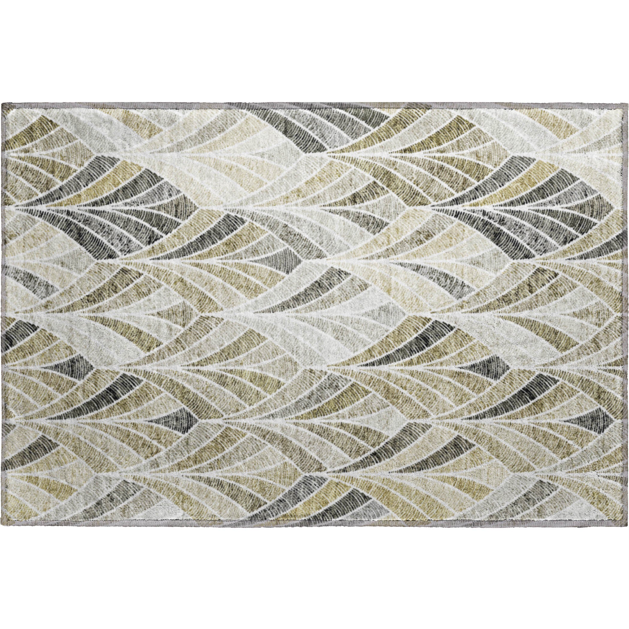 Montevideo Machine Washable Transitional Taupe Brown Rug 1'8" x 2'6" #shape_Rectangle