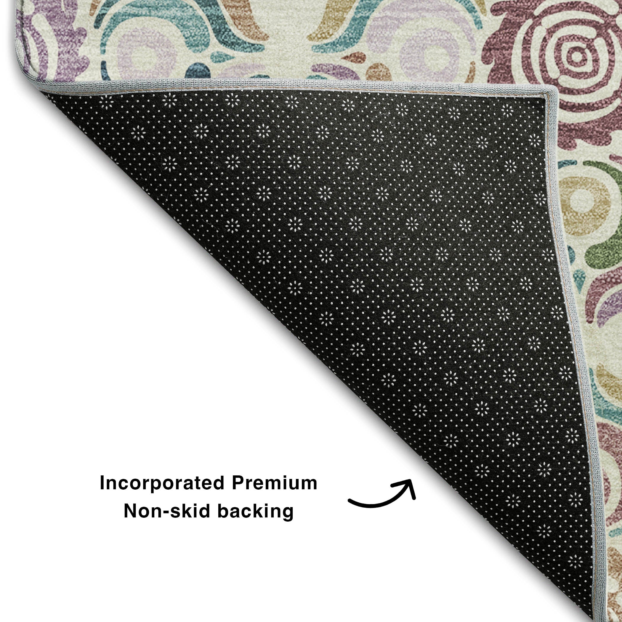 Florence Machine Washable Transitional Ivory Rug 1'8" x 2'6" #shape_Rectangle