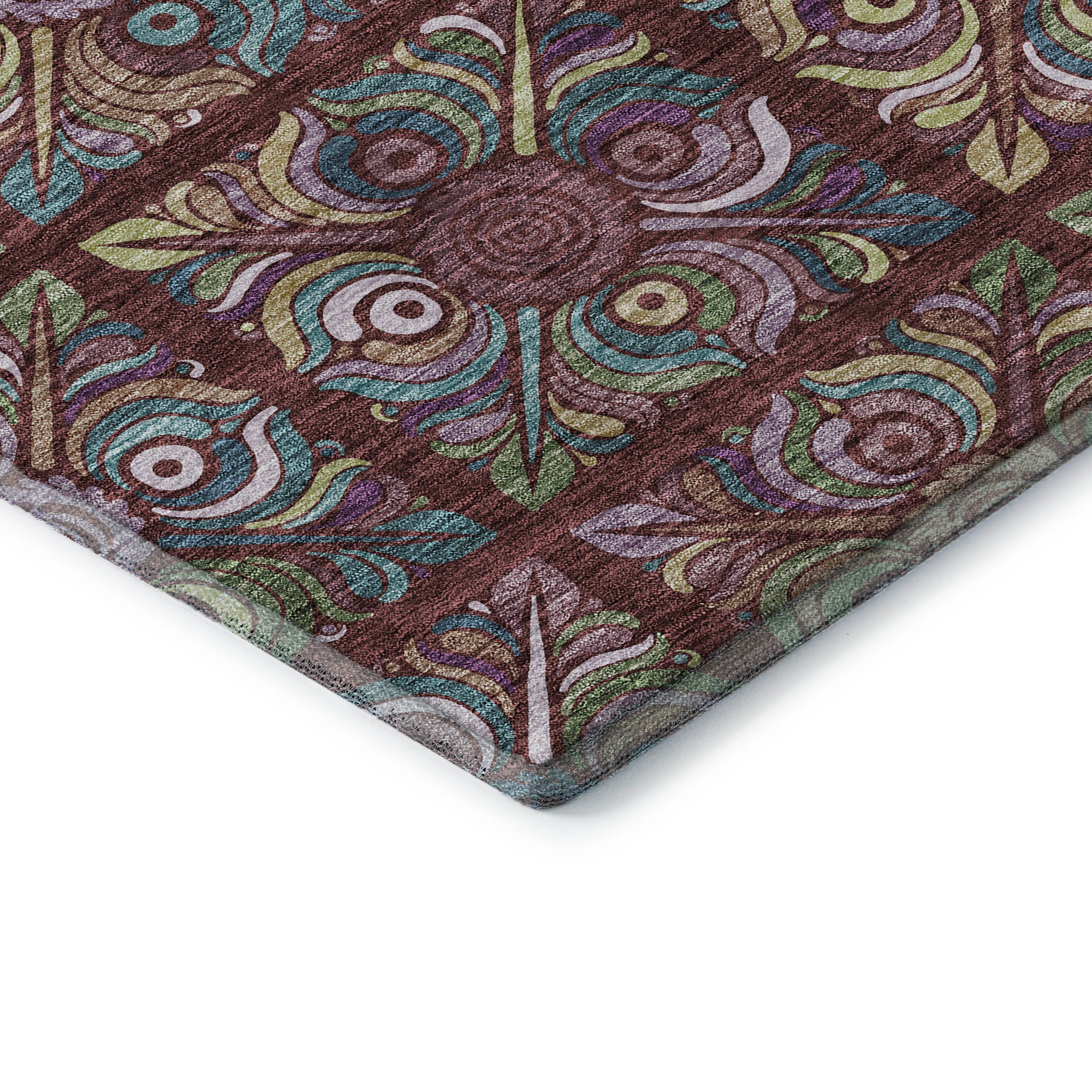 Florence Machine Washable Transitional Paprika Orange Rug 1'8" x 2'6" #shape_Rectangle