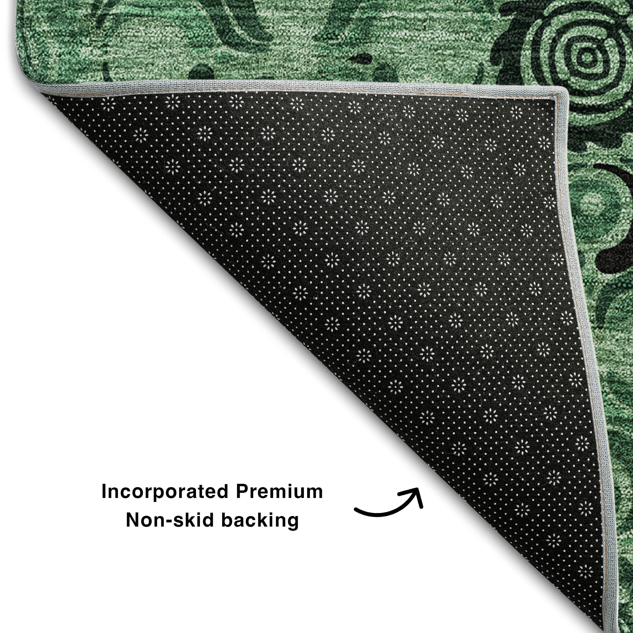 Sarajevo Machine Washable Transitional Green Rug 1'8" x 2'6" #shape_Rectangle