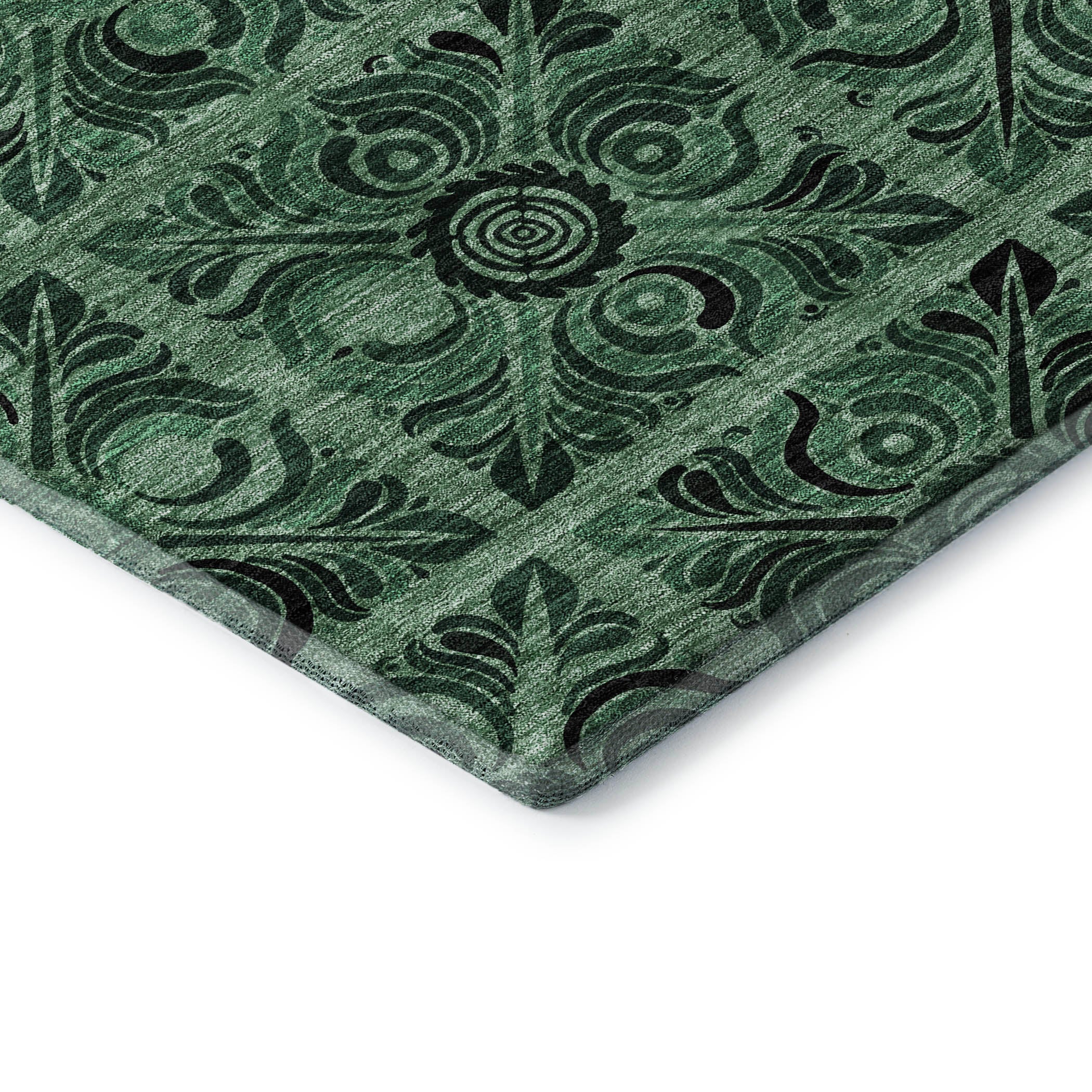 Sarajevo Machine Washable Transitional Green Rug 1'8" x 2'6" #shape_Rectangle