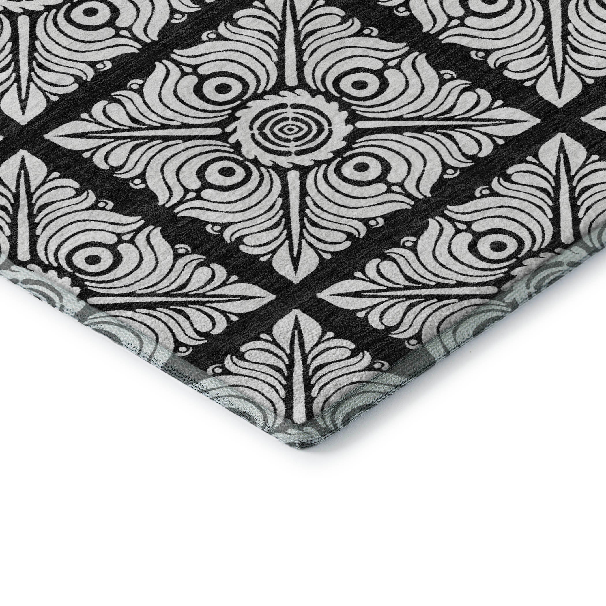 Athens Machine Washable Transitional Black Rug 1'8" x 2'6" #shape_Rectangle