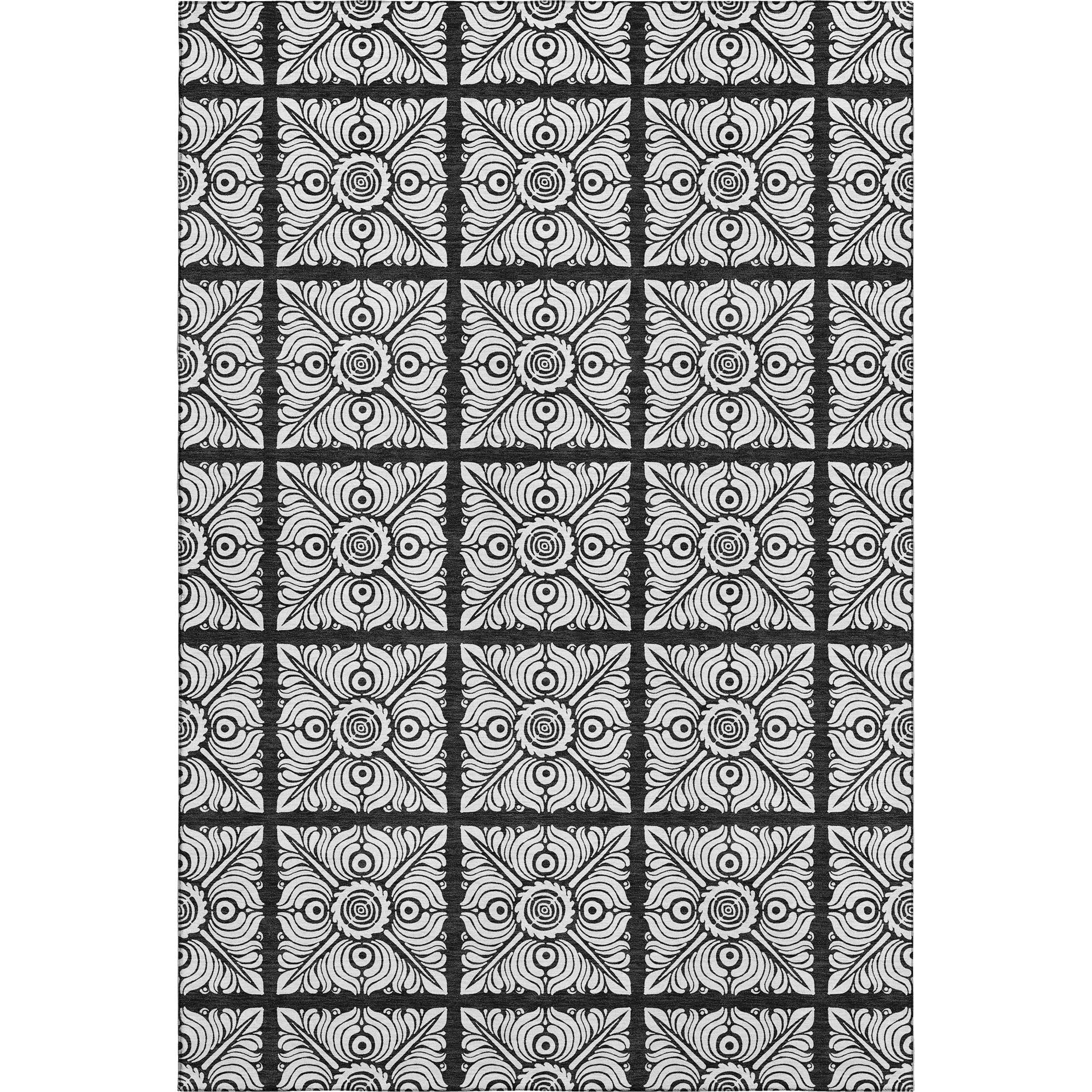 Athens Machine Washable Transitional Black Rug 2'6" x 3'10" #shape_Rectangle