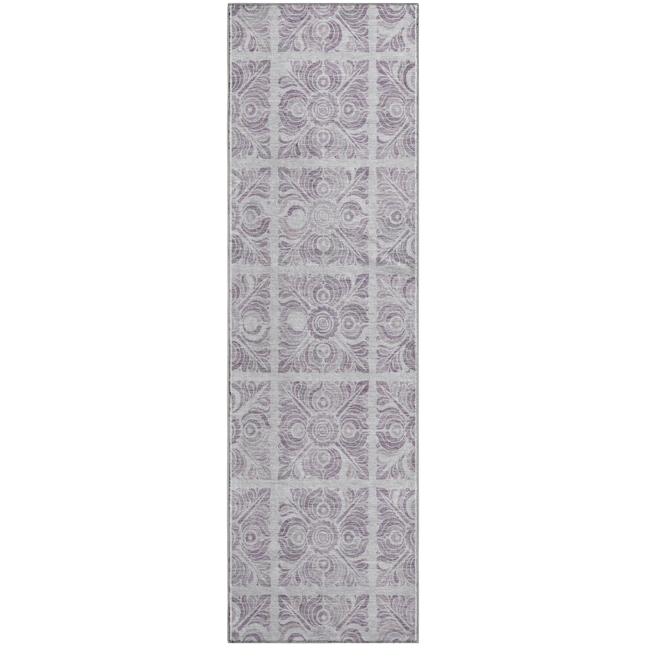 Athens Machine Washable Transitional Lavender Purple Rug 2'3" x 7'6" #shape_Runner