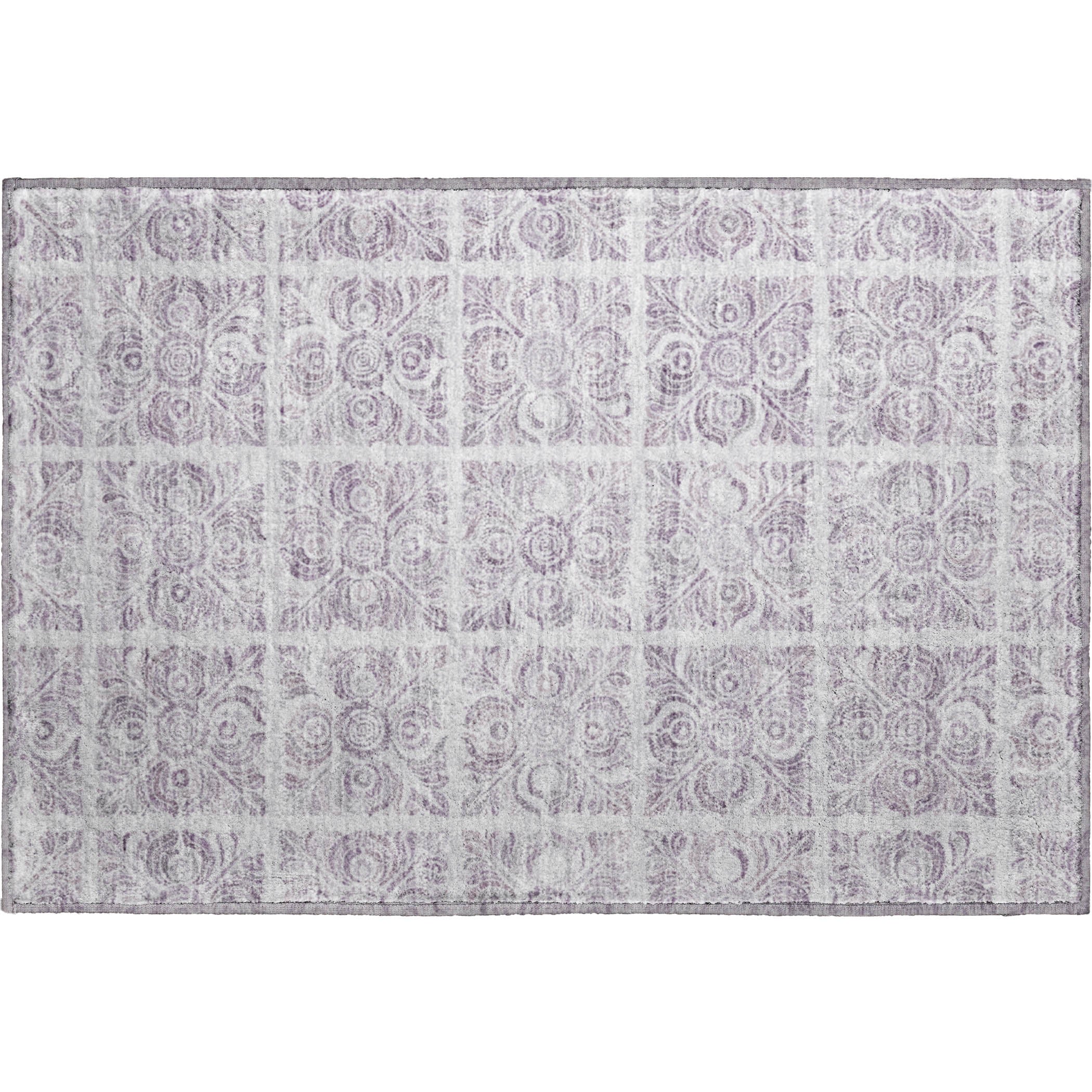 Athens Machine Washable Transitional Lavender Purple Rug 1'8" x 2'6" #shape_Rectangle