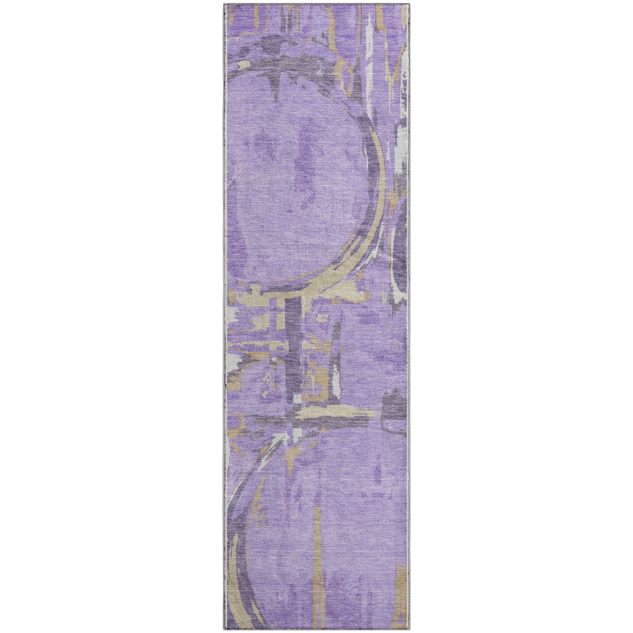 Lima Machine Washable Transitional Lavender Purple Rug 2'3" x 7'6" #shape_Runner
