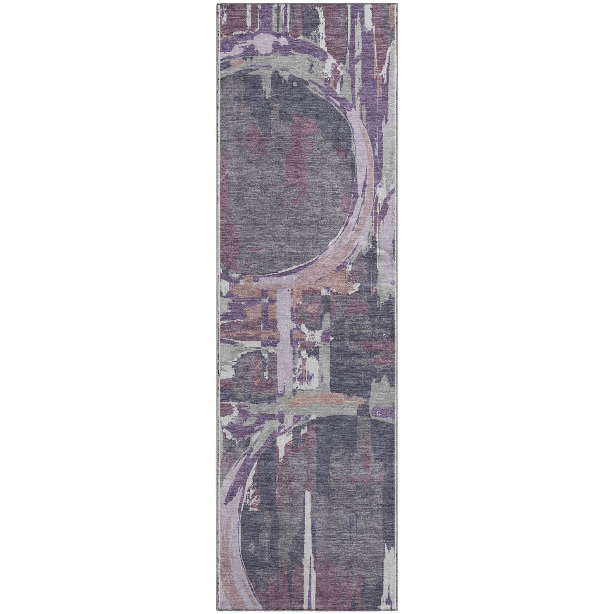 Lima Machine Washable Transitional Purple Rug 2'3" x 7'6" #shape_Runner