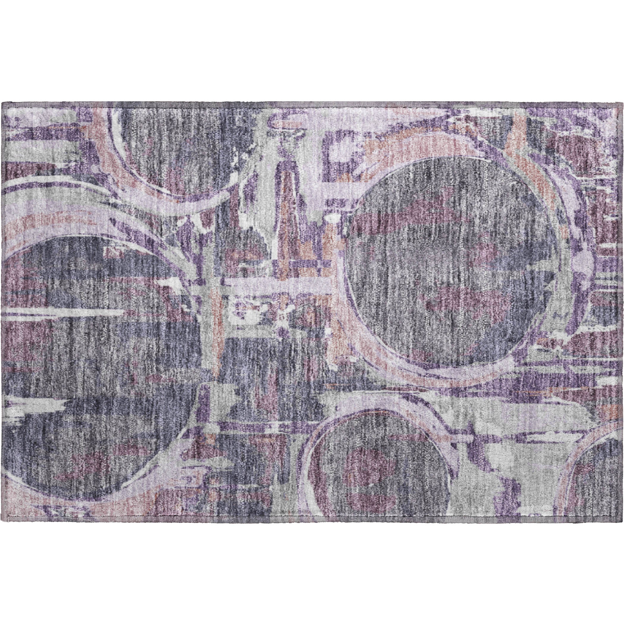 Lima Machine Washable Transitional Purple Rug 1'8" x 2'6" #shape_Rectangle